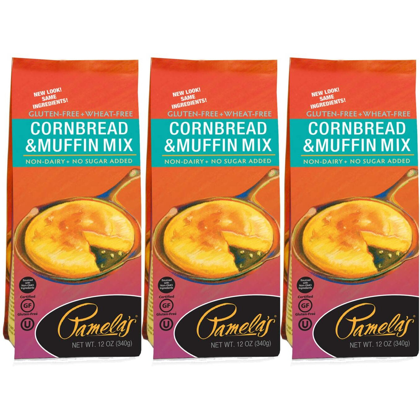 Pamela's Gluten Free Cornbread And Muffin Mix, 12 Oz (Pack Of 3)