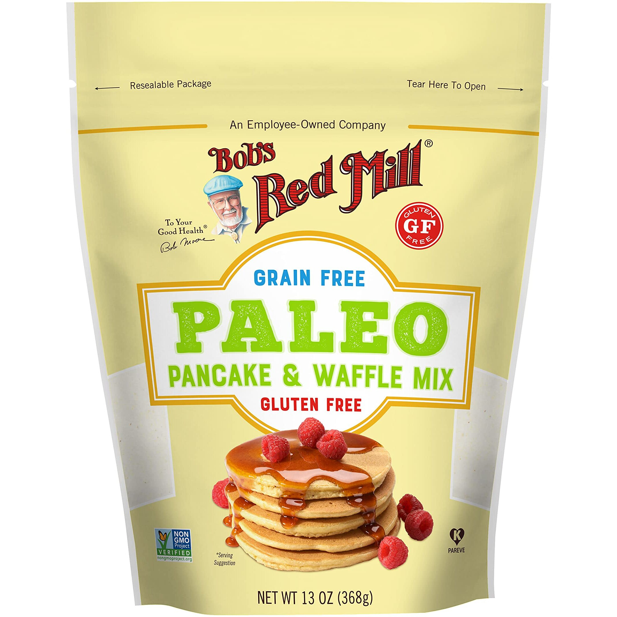 Bob's Red Mill Resealable Gluten Free Paleo Pancake & Waffle Mix, 13 Oz (4 Pack)