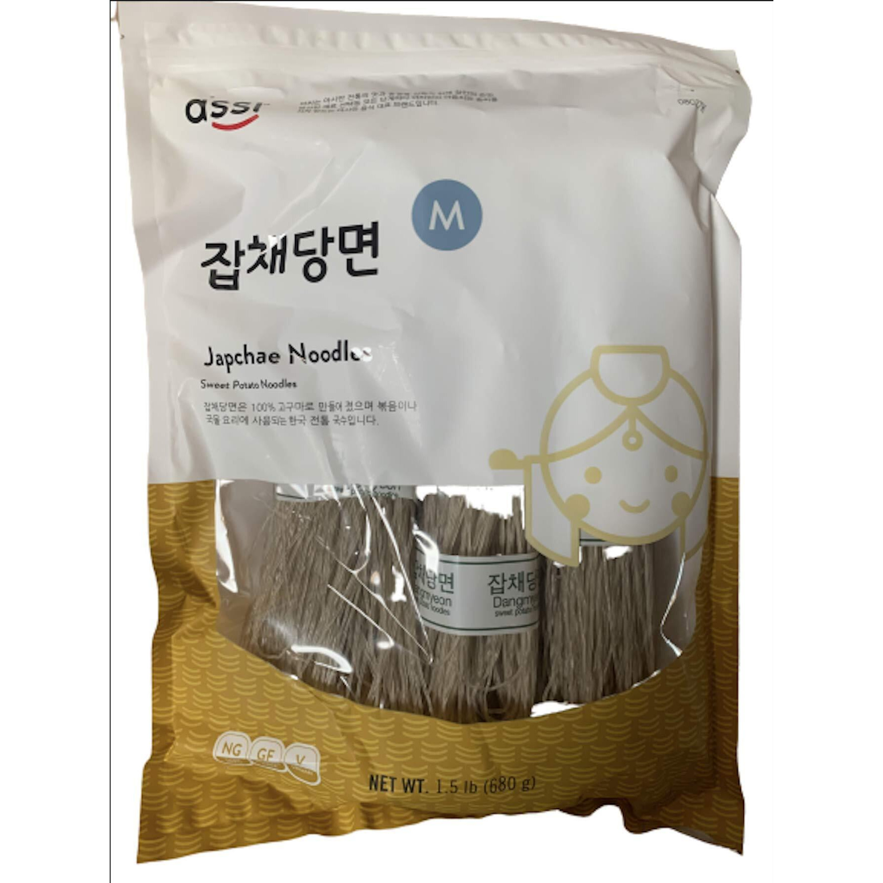 Assi, Sweet Potato Noodles 1.5 Pound, Jabchae, 24 Ounce, 1.5 Pound (Pack Of 1)