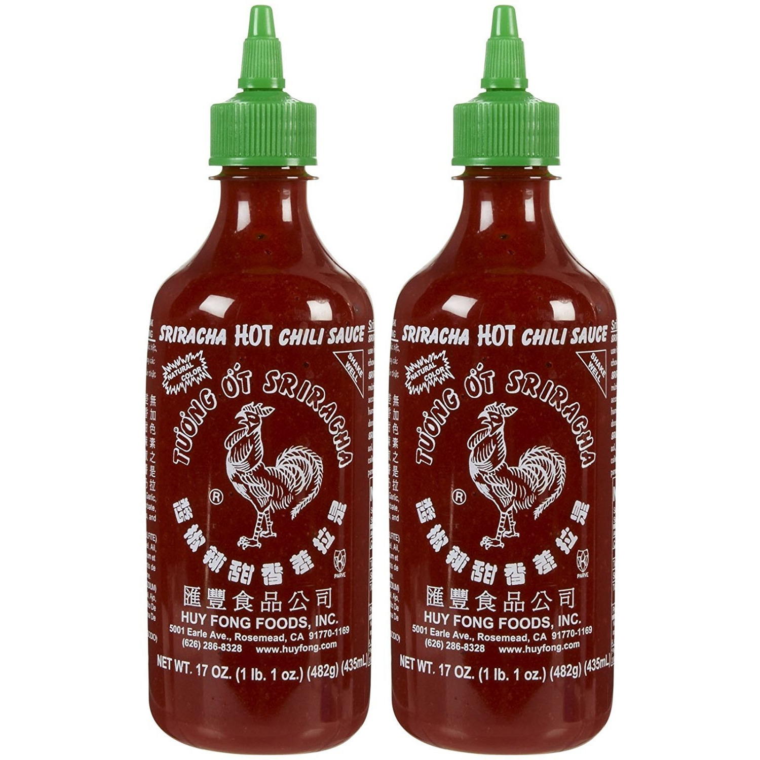 Huy Fong Sriracha Hot Chili Sauce Bottle-17 Oz-2 Pack