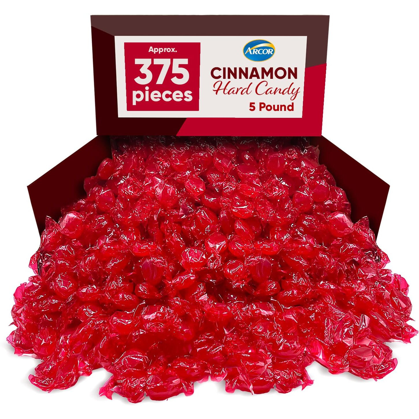 Arcor Cinnamon Hard Candy Bulk - 5 Pounds Of Approx 375 - Cinnamon Candy - Hard Candy Individually Wrapped, Christmas Candy Bulk
