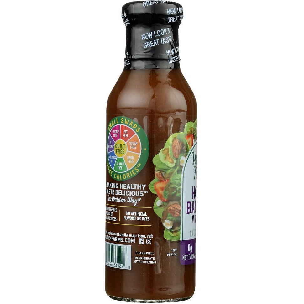 Walden Farms Honey Balsamic Vinaigrette Salad Dressing 12Oz 6-Pack