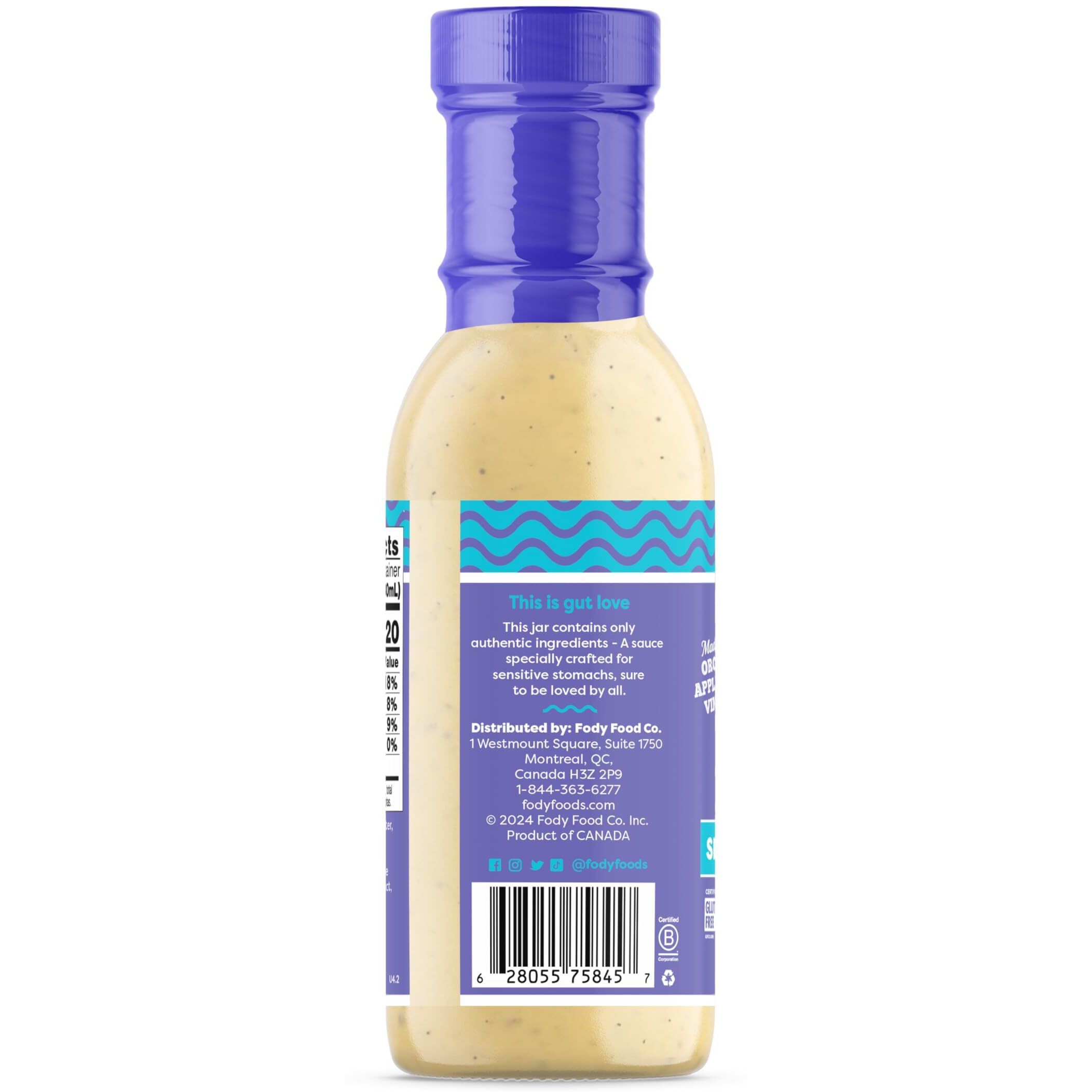 Fody Foods Vegan Caesar Salad Dressing, Low Fodmap Certified, Sensitive Recipe, Keto, Gut & Ibs Friendly, Non Gmo, 8 Ounce