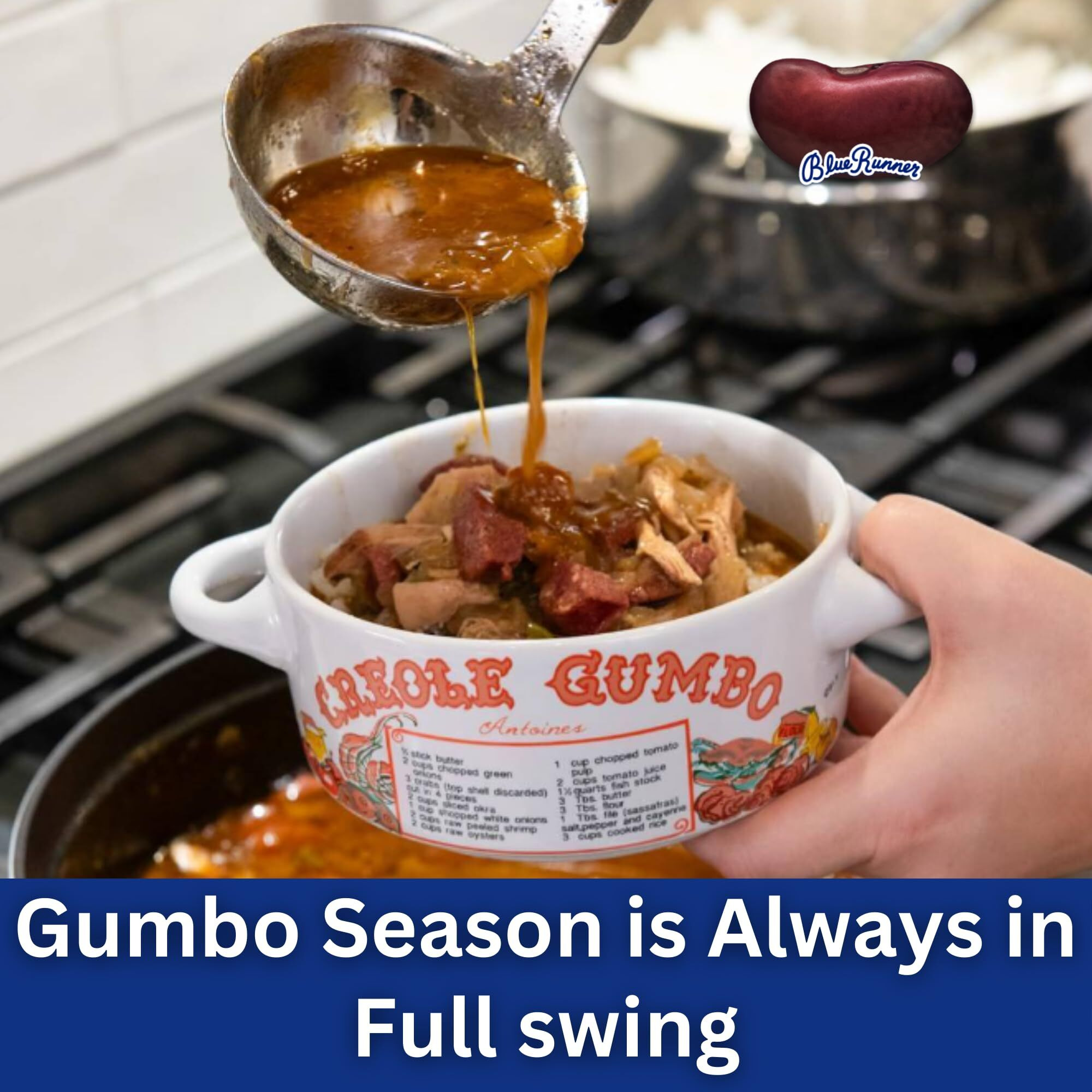 Blue Runner-Creole Chicken & Sausage Gumbo Base 25 Ounce (Pack Of 6)-A Rich, Flavorful & Authentic Creole Classic-Just Add Meat