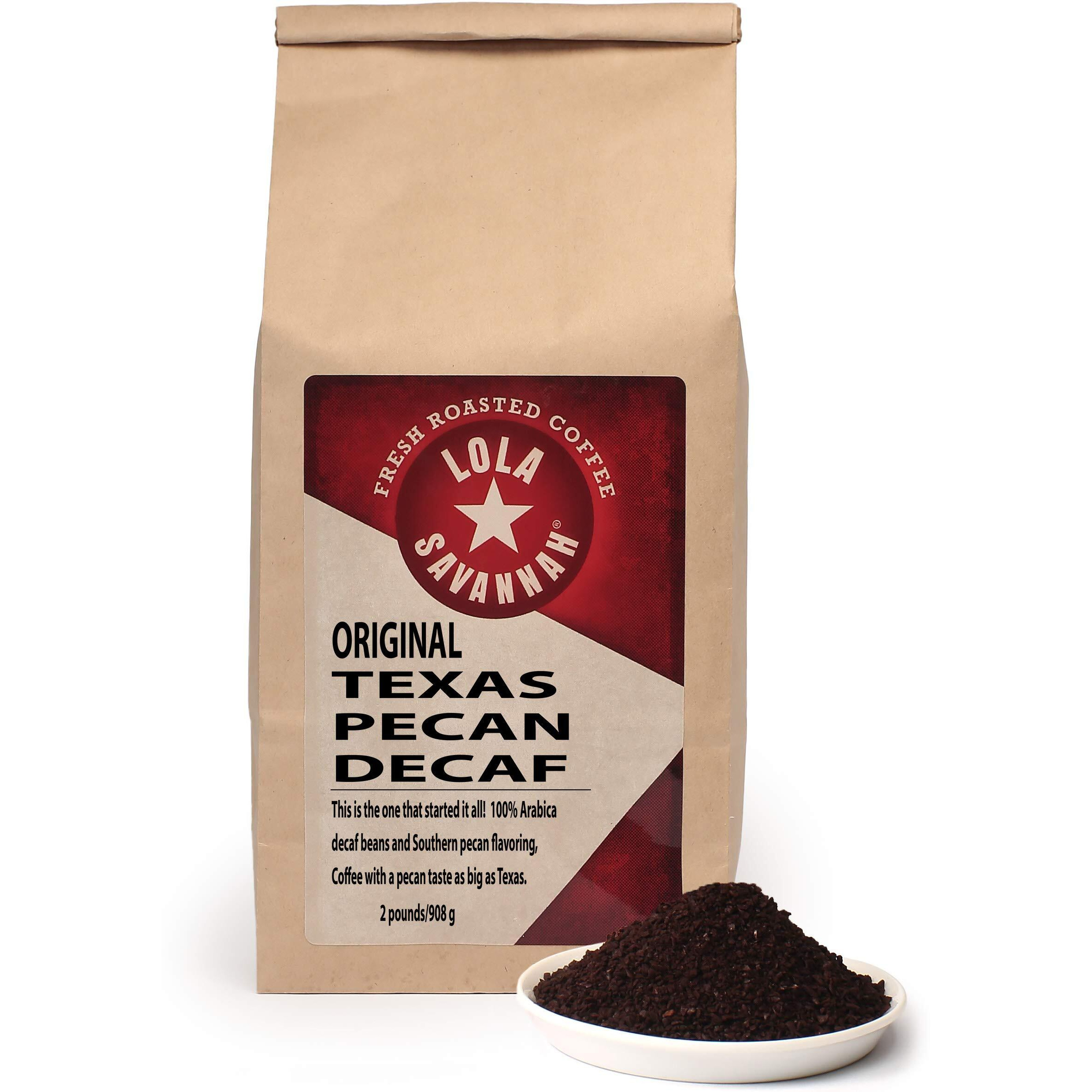 Lola Savannah Texas Pecan Ground Decaf Coffee, 2Lb, 1 Pack