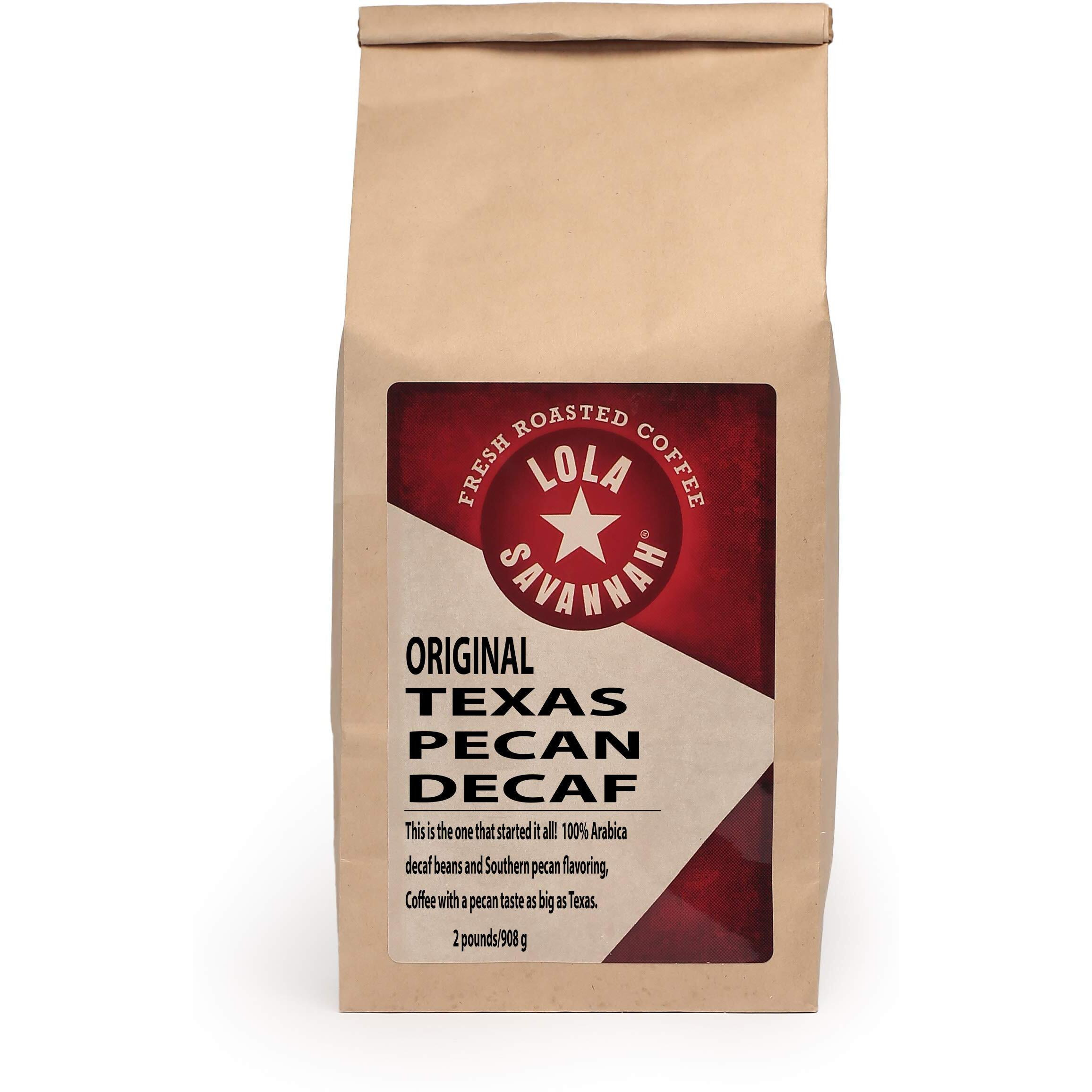 Lola Savannah Texas Pecan Ground Decaf Coffee, 2Lb, 1 Pack