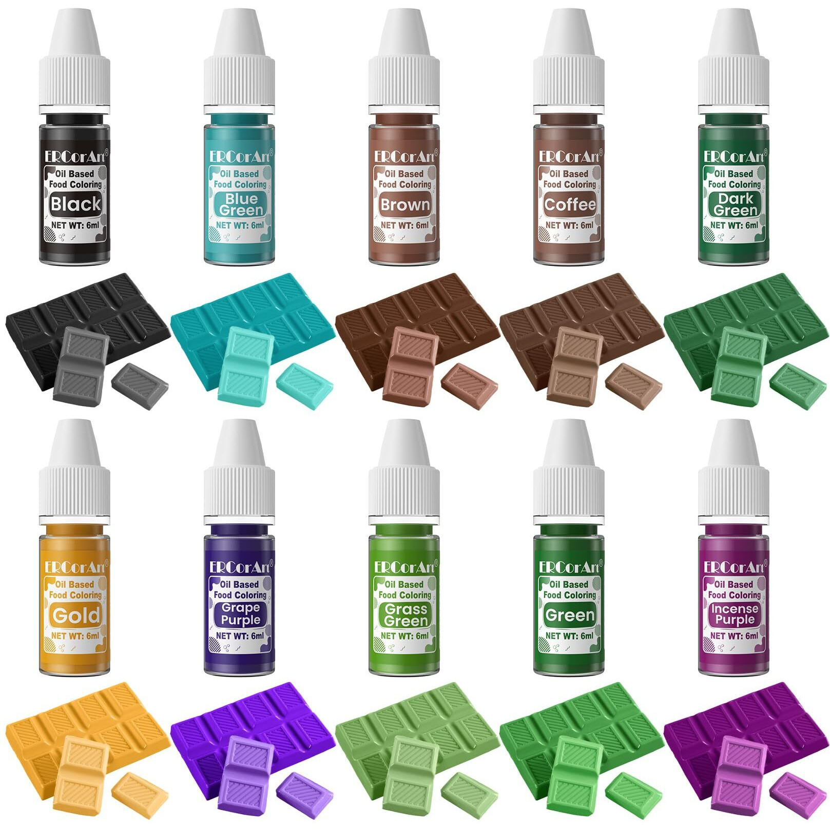 Oil Based Food Coloring For Chocolate - 20 Colors Upgraded Food Coloring, Edible Oil Food Dye For Candy, Cake Decorating, Baking, Fondant, Forsting - 0.25 Fl. Oz
