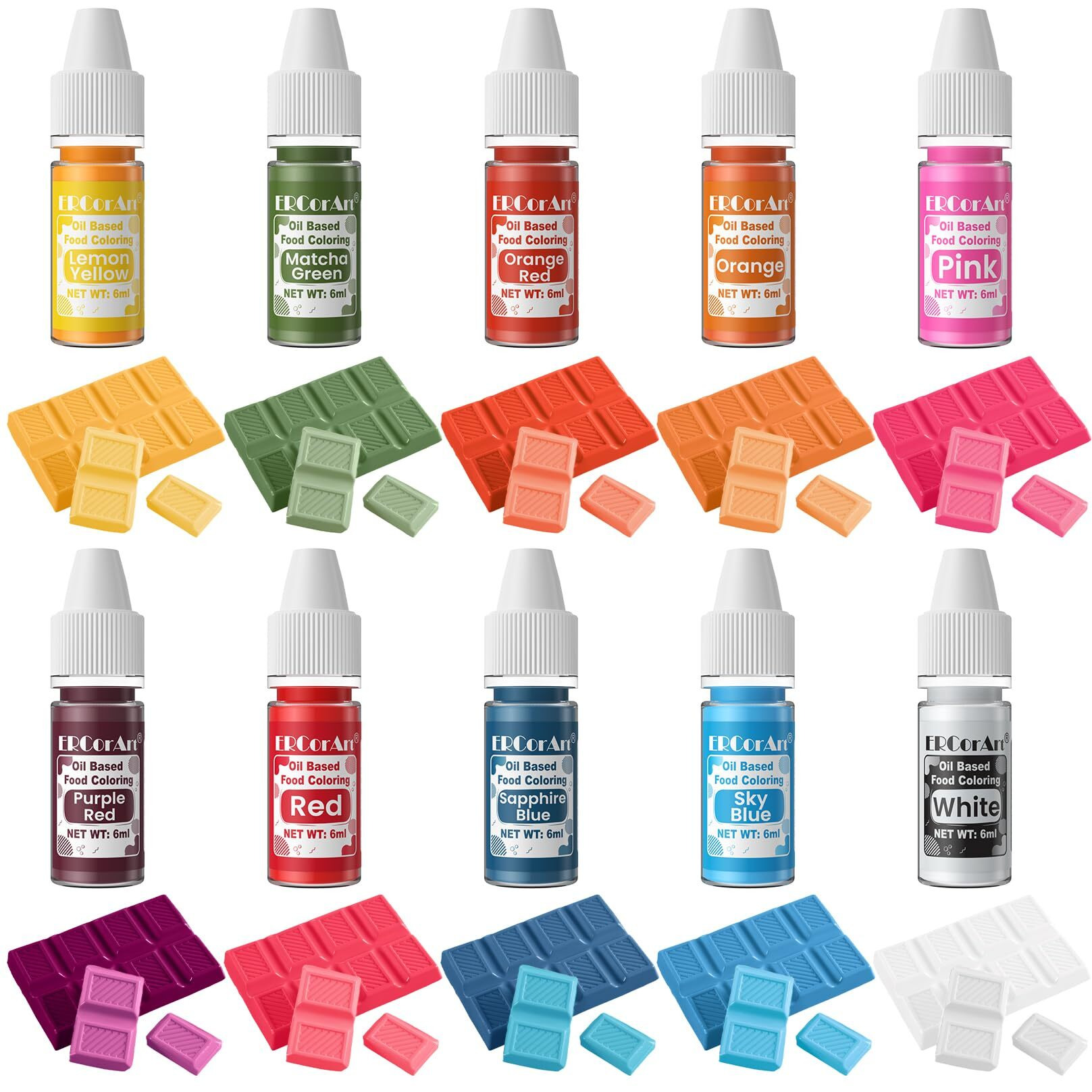 Oil Based Food Coloring For Chocolate - 20 Colors Upgraded Food Coloring, Edible Oil Food Dye For Candy, Cake Decorating, Baking, Fondant, Forsting - 0.25 Fl. Oz