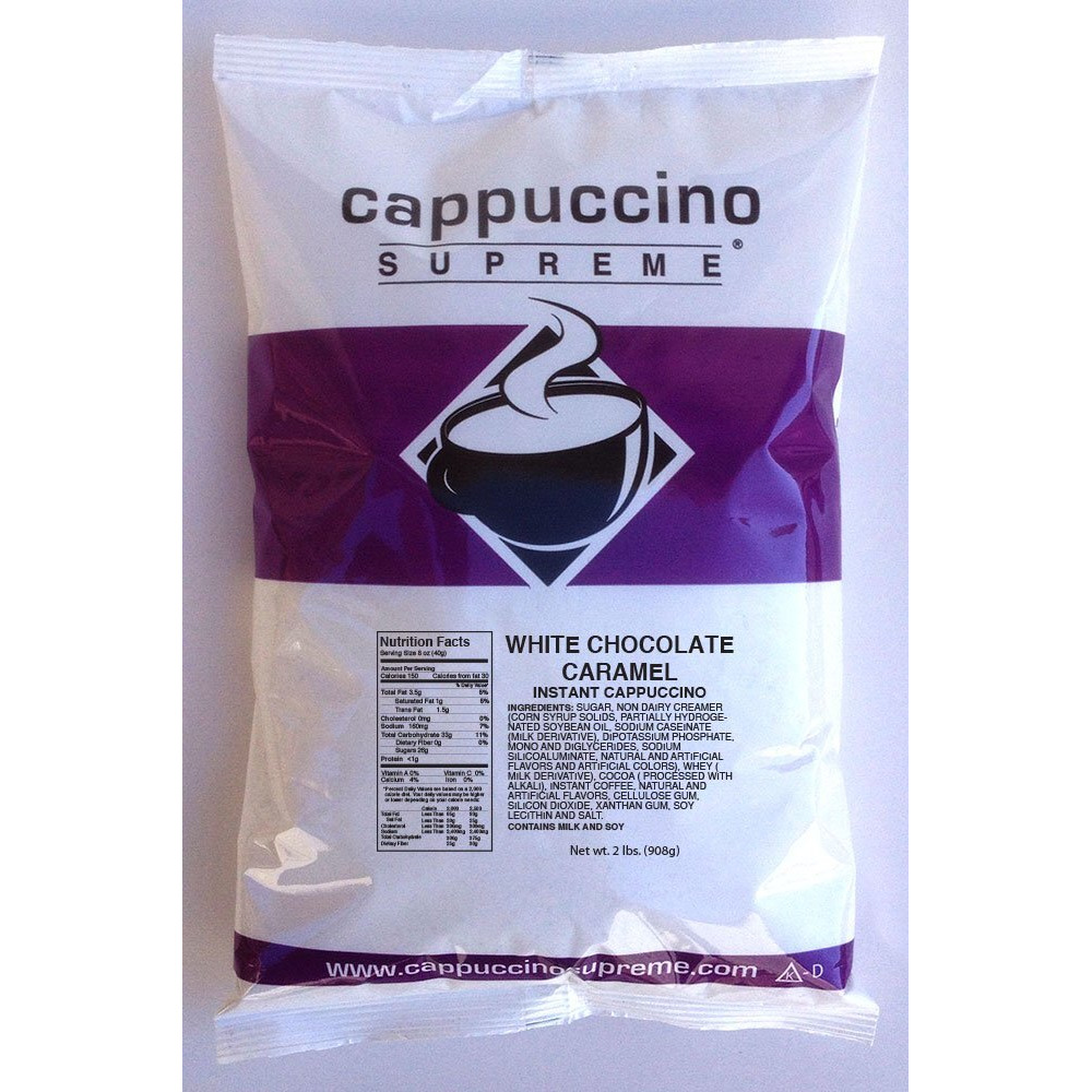 Cappuccino Supreme White Chocolate Caramel Instant Cappuccino Mix 6 X 2 Lbs