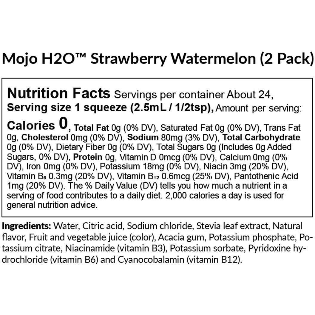 Biotrust Mojo H2O Natural Water Enhancer Drops, B Vitamins And Electrolytes, Sugar-Free, Zero Calories, Naturally Flavored & Sweetened (Strawberry Watermelon, 4 Pk)