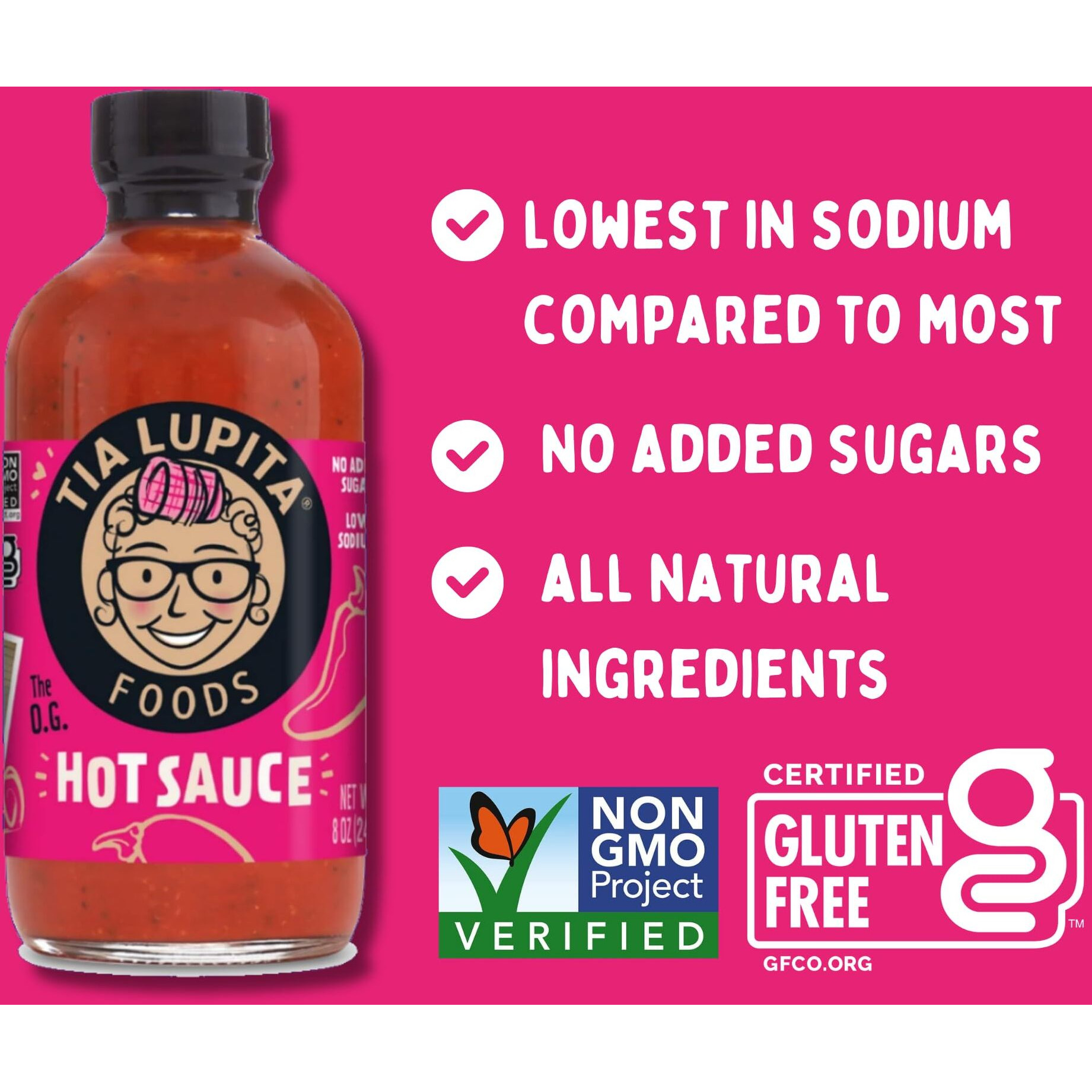 Tia Lupita Hot Sauce Variety Pack - 4 Bottles Of Flavorful Heat - Jalapeo, Salsa Verde, Habanero, Chipotle - Gluten-Free, Non-Gmo, Sugar Free, Low Sodium, Keto, No Carbs