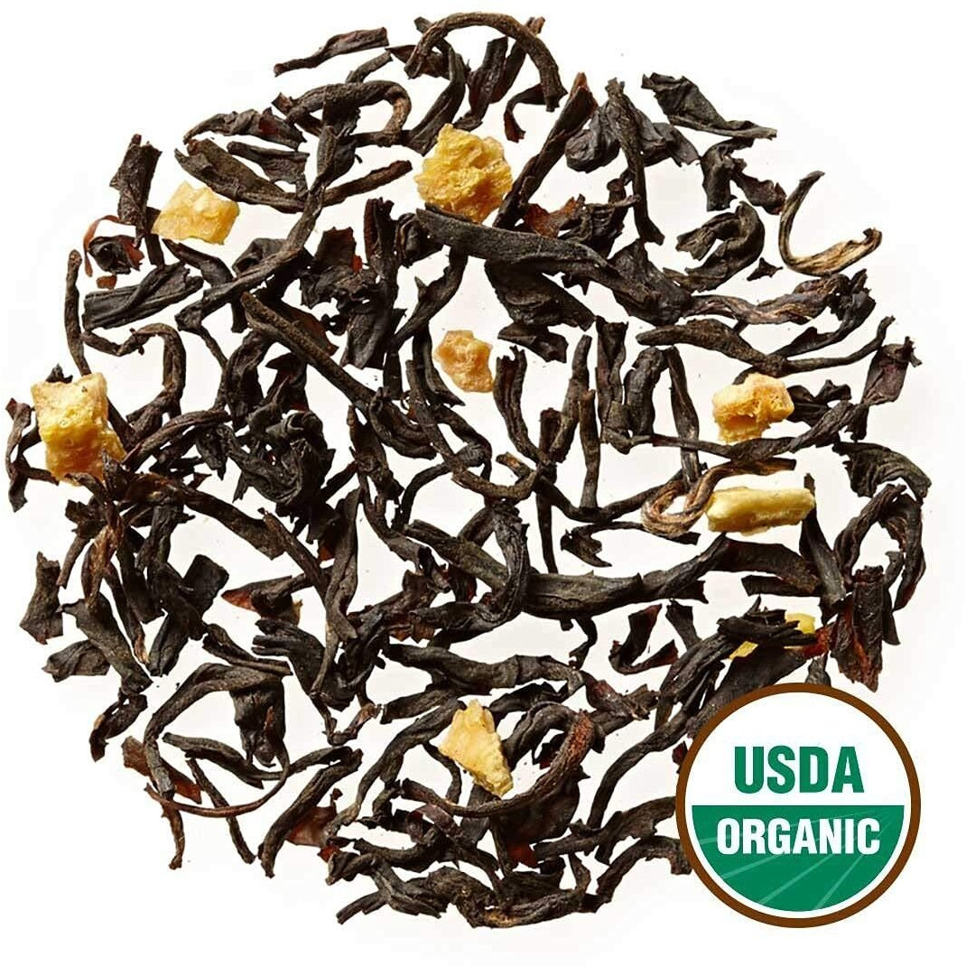 Golden Moon Tea Organic Tippy Earl Grey Black Tea - Real Bergamot Peels & Extract - Loose Leaf, Non-Gmo - 1 Pound (192 Servings)