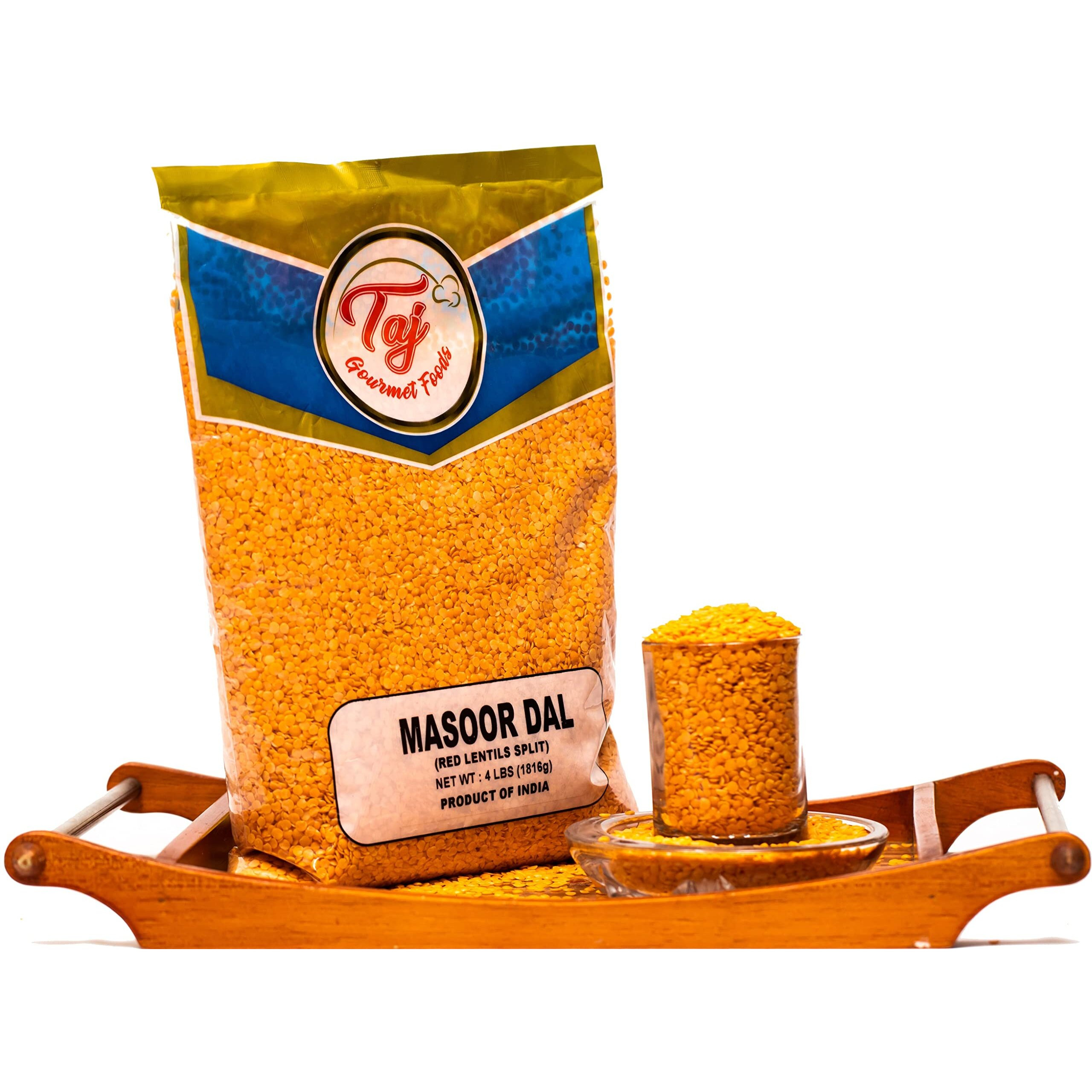 Taj Premium Indian Masoor Dal, Red Lentils (4-Pounds)