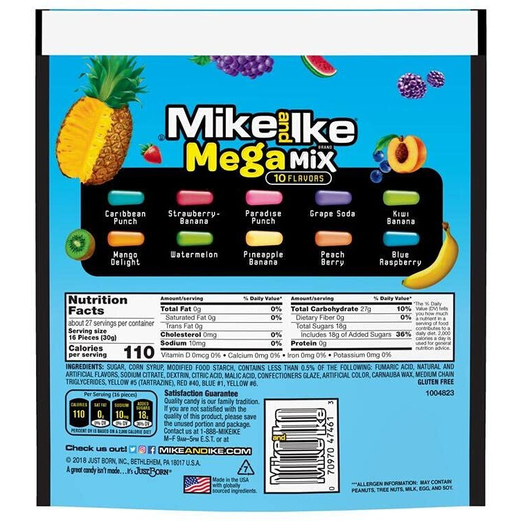 Mike & Ike, Mega Mix, 28.8 Ounce