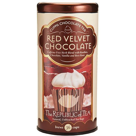 The Republic Of Tea Red Velvet Cuppa Chocolate Tea, 36 Tea Bag Tin