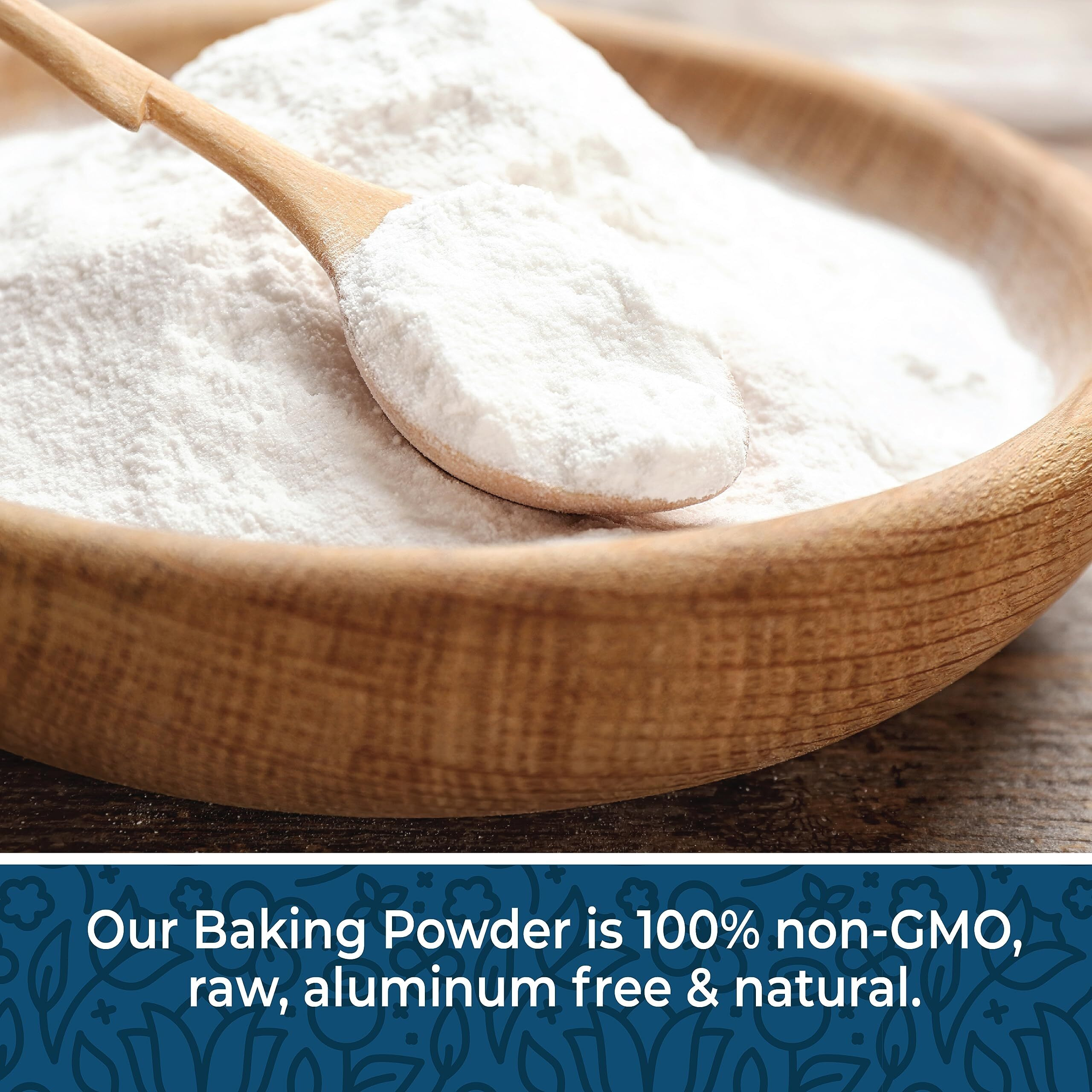 Baking Powder Aluminum Free 1Lbs. Double Acting, Baking Powder For Cooking. Leavening Agent, Non Gmo, Batch Tested Baking Powder Bulk 16Oz. Made In Canada