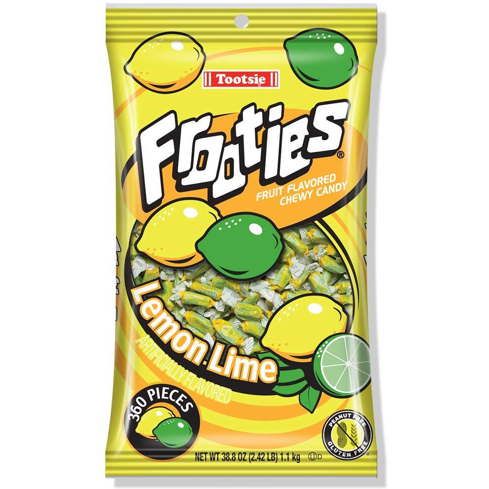 Lemon Lime Frooties - Tootsie Roll Chewy Candy - 360 Piece Count, 38.8 Oz Bag