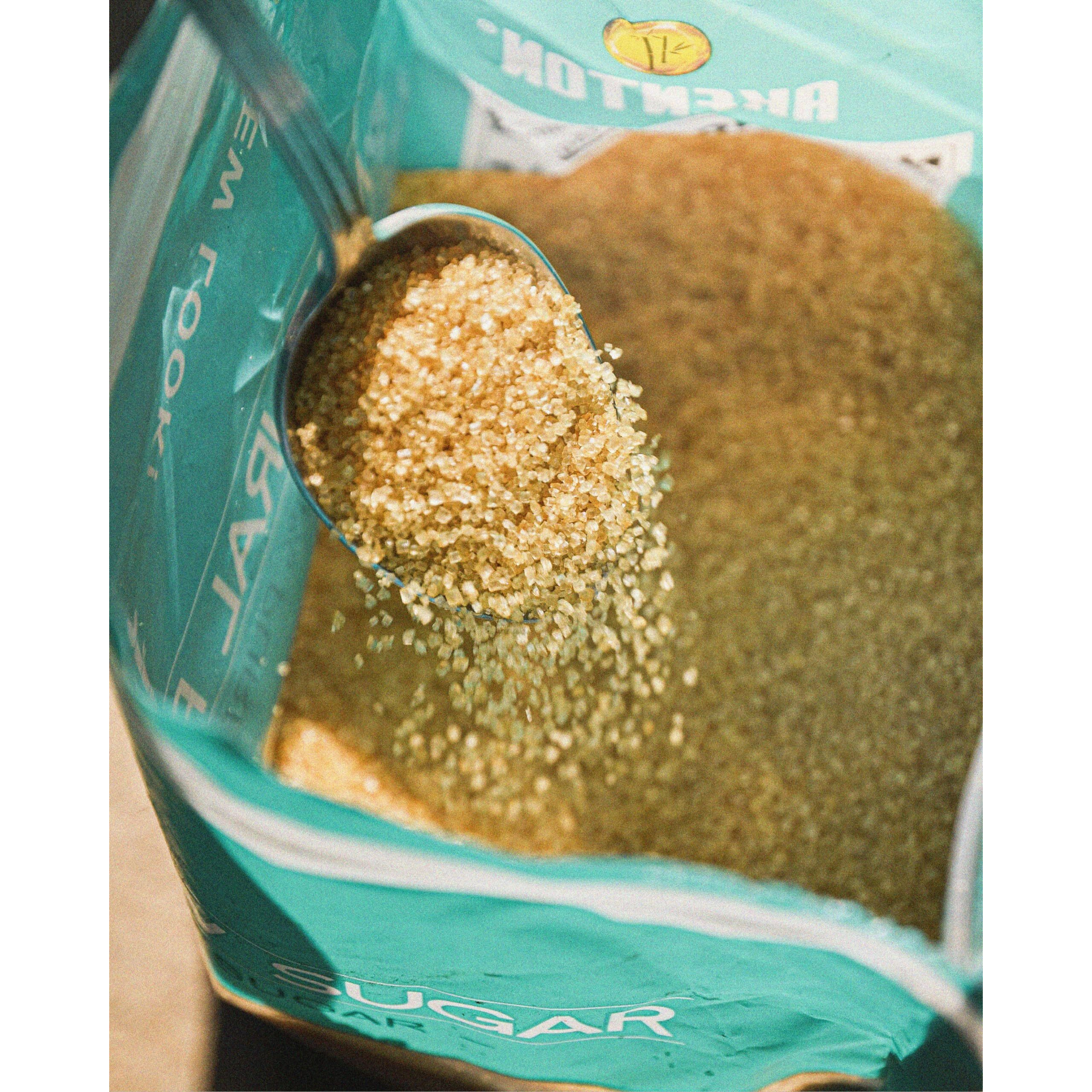 Akenton Natural Raw Cane Sugar, 5 Pound Resealable Bag | 100% Natural, Unprocessed, Unbleached, Unrefined Sugar | Gluten-Free, Vegan, Kosher | Non-Gmo Project Verified