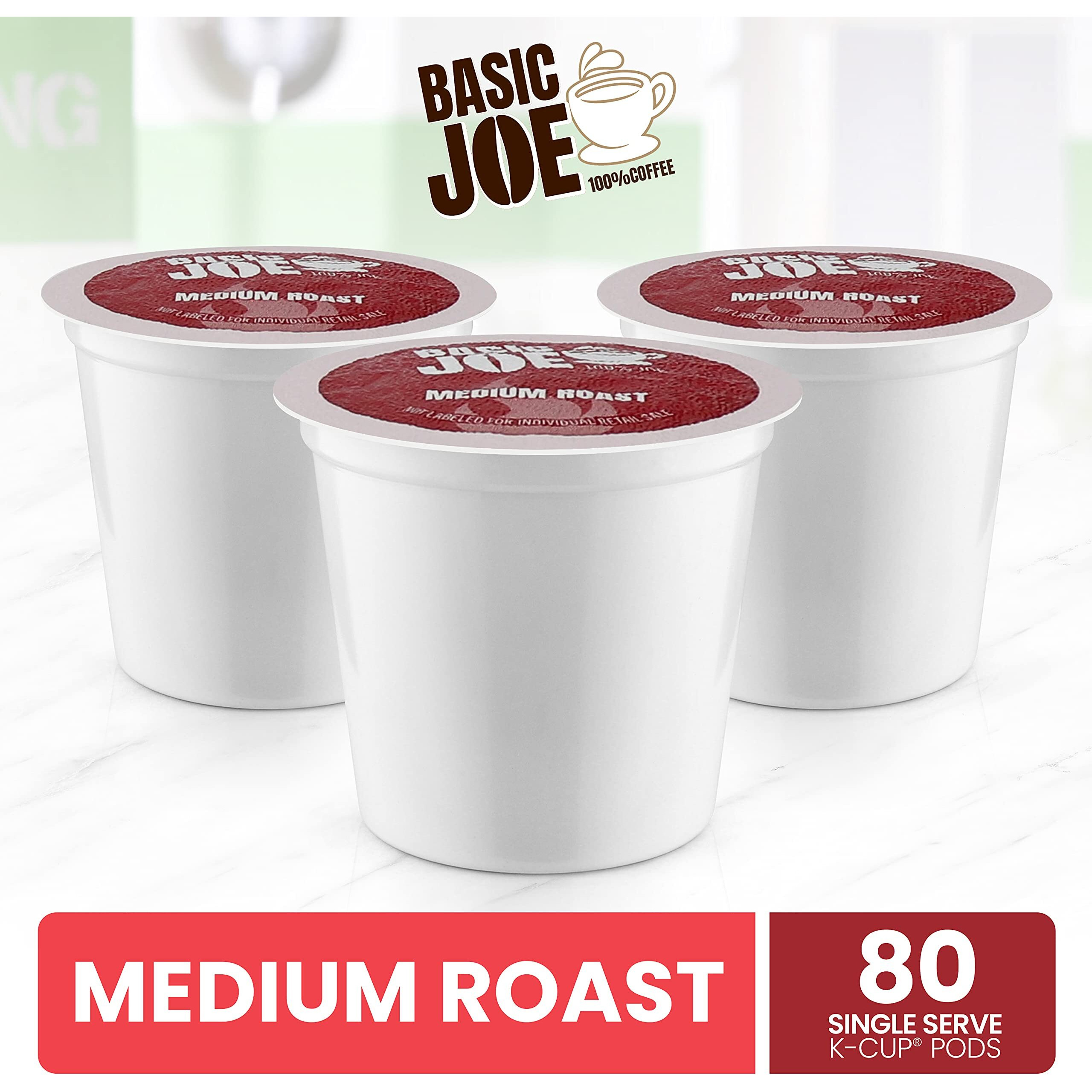 Basic Joe 80-Count 100% Arabica Medium Roast Single Serve Coffee Pods For K-Cup Keurig Brewers