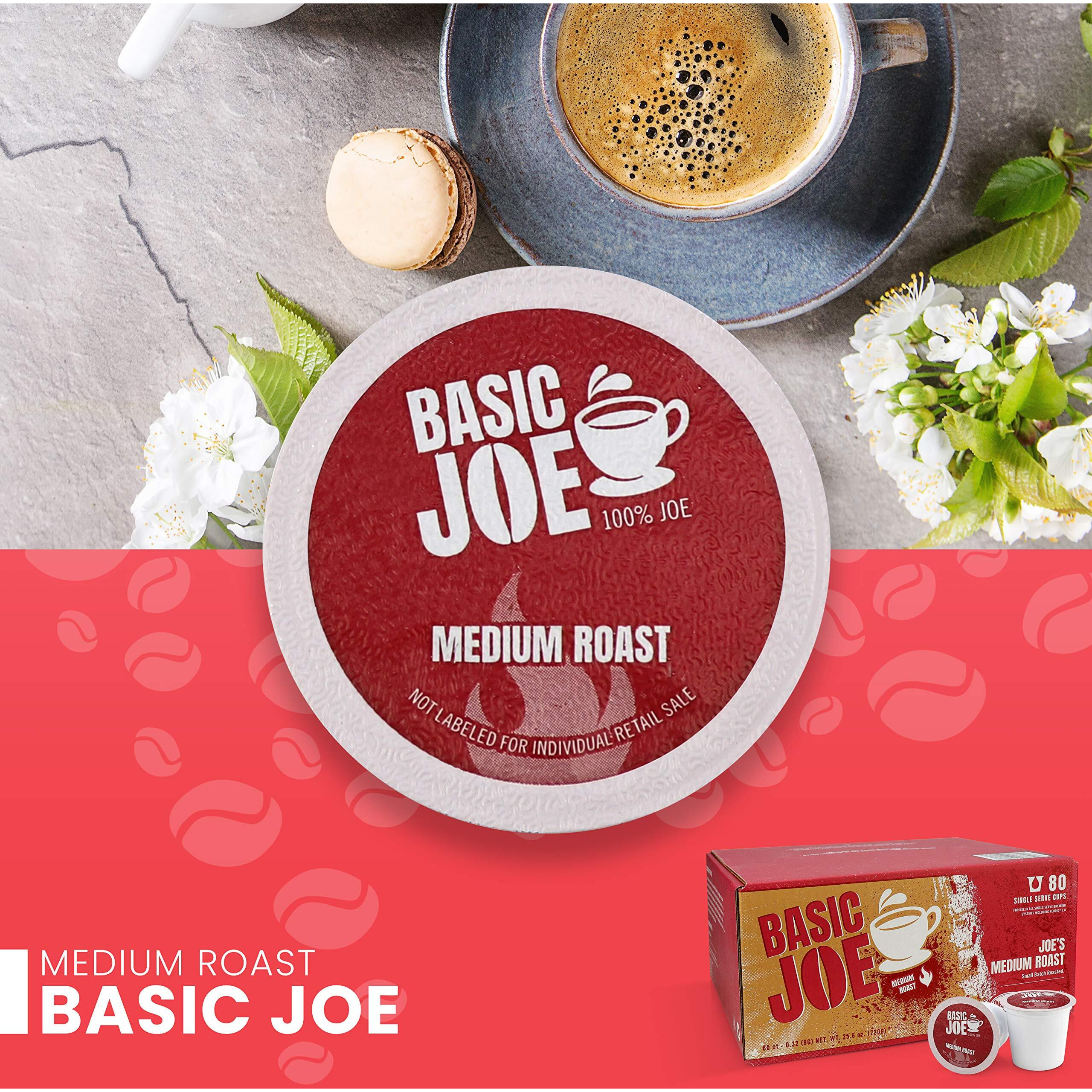 Basic Joe 80-Count 100% Arabica Medium Roast Single Serve Coffee Pods For K-Cup Keurig Brewers