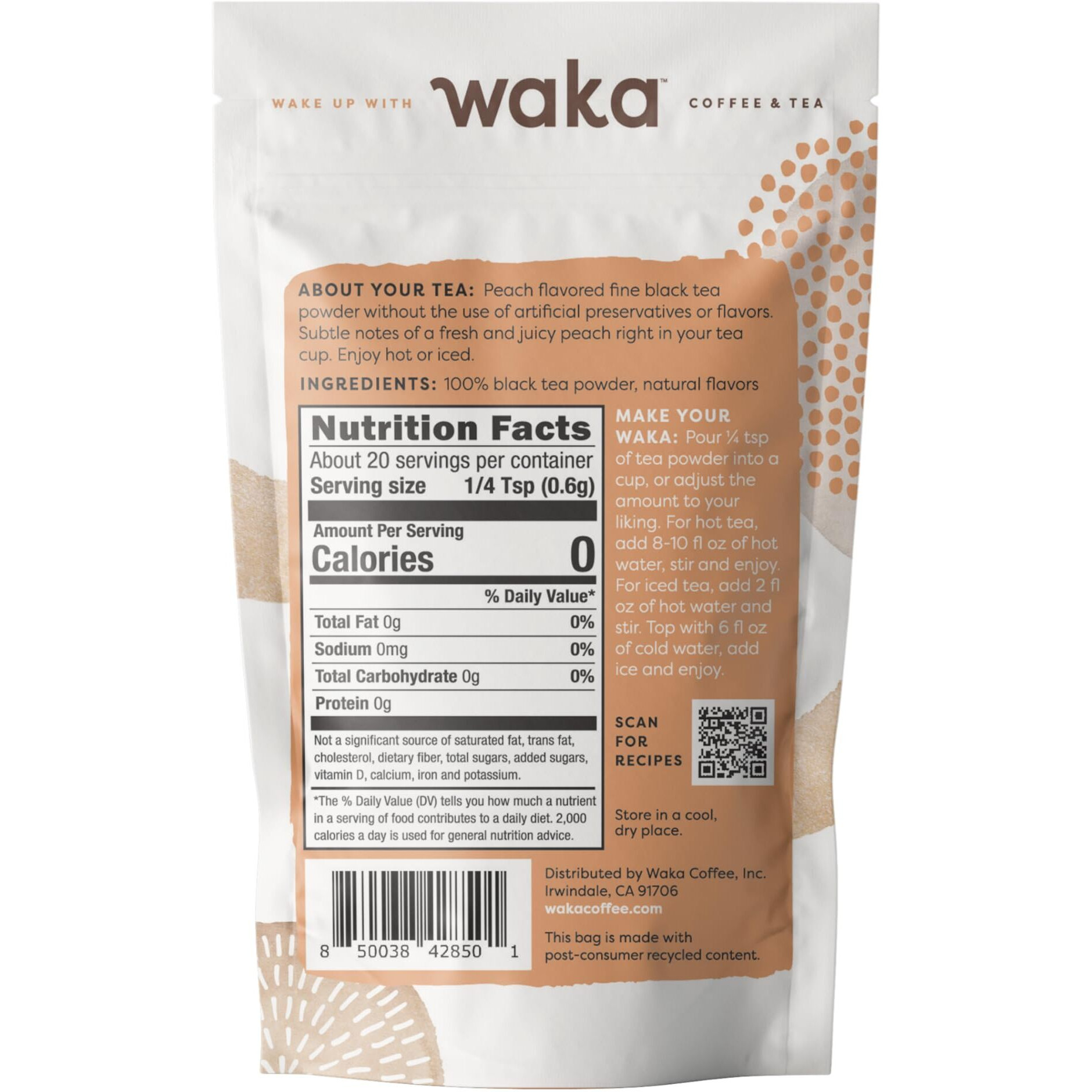 Waka - Green & Black Instant Tea Sample Bundle - No Sugar Added & Unsweetened - 100% Tea Leaves - 10 X 0.45 Oz Sample Packs For Hot Or Iced Tea