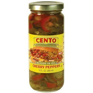 Cento - Hot Sliced Cherry Peppers, (2)- 12 Oz. Jars