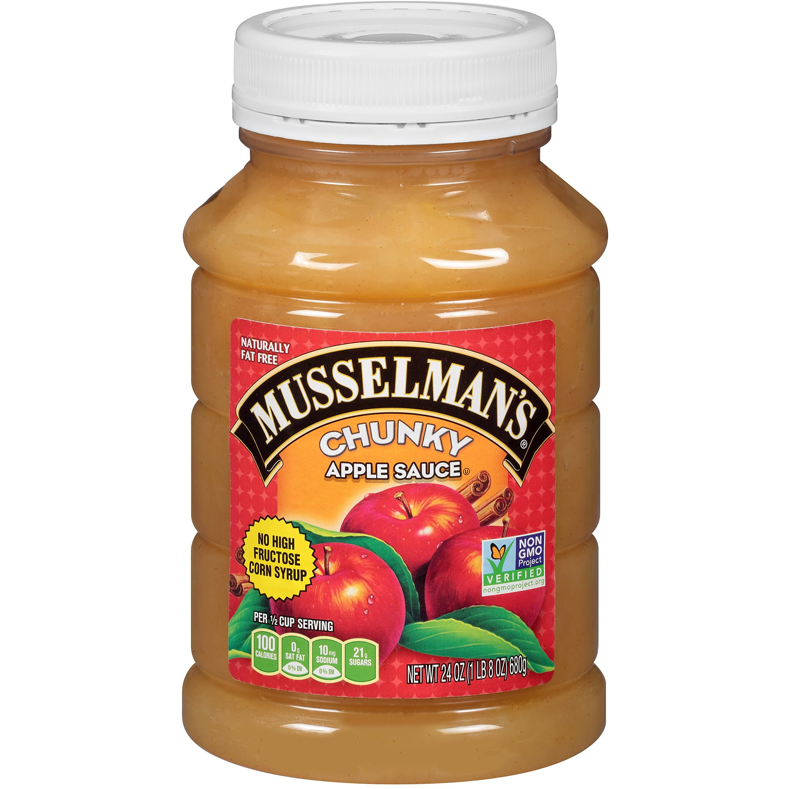 Musselman's Chunky Apple Sauce Plastic Jars, 24 Ounce (Pack Of 12)
