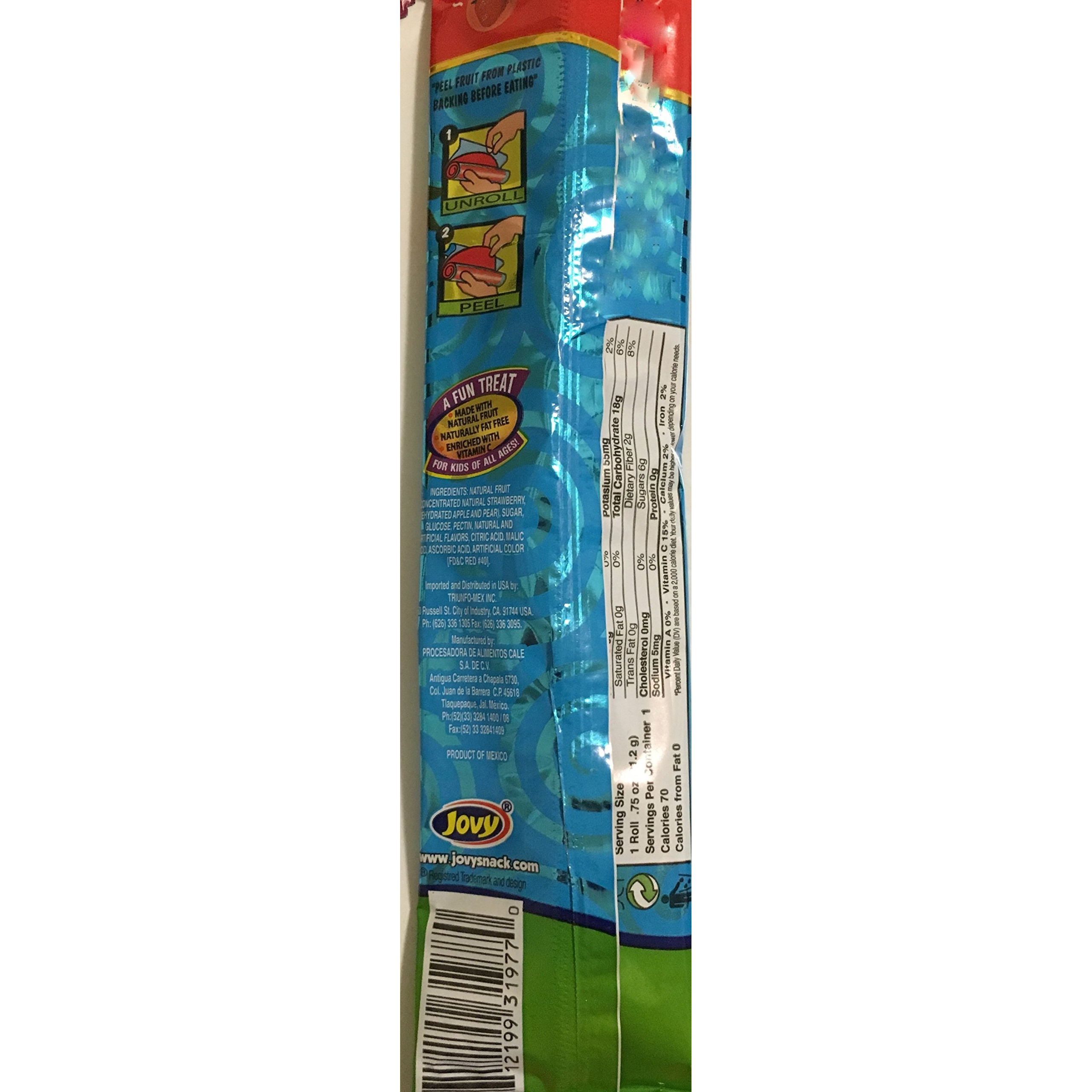 0.75Oz Jovy Fruit Roll Snack, Strawberry (16 Single Packets Per Order)