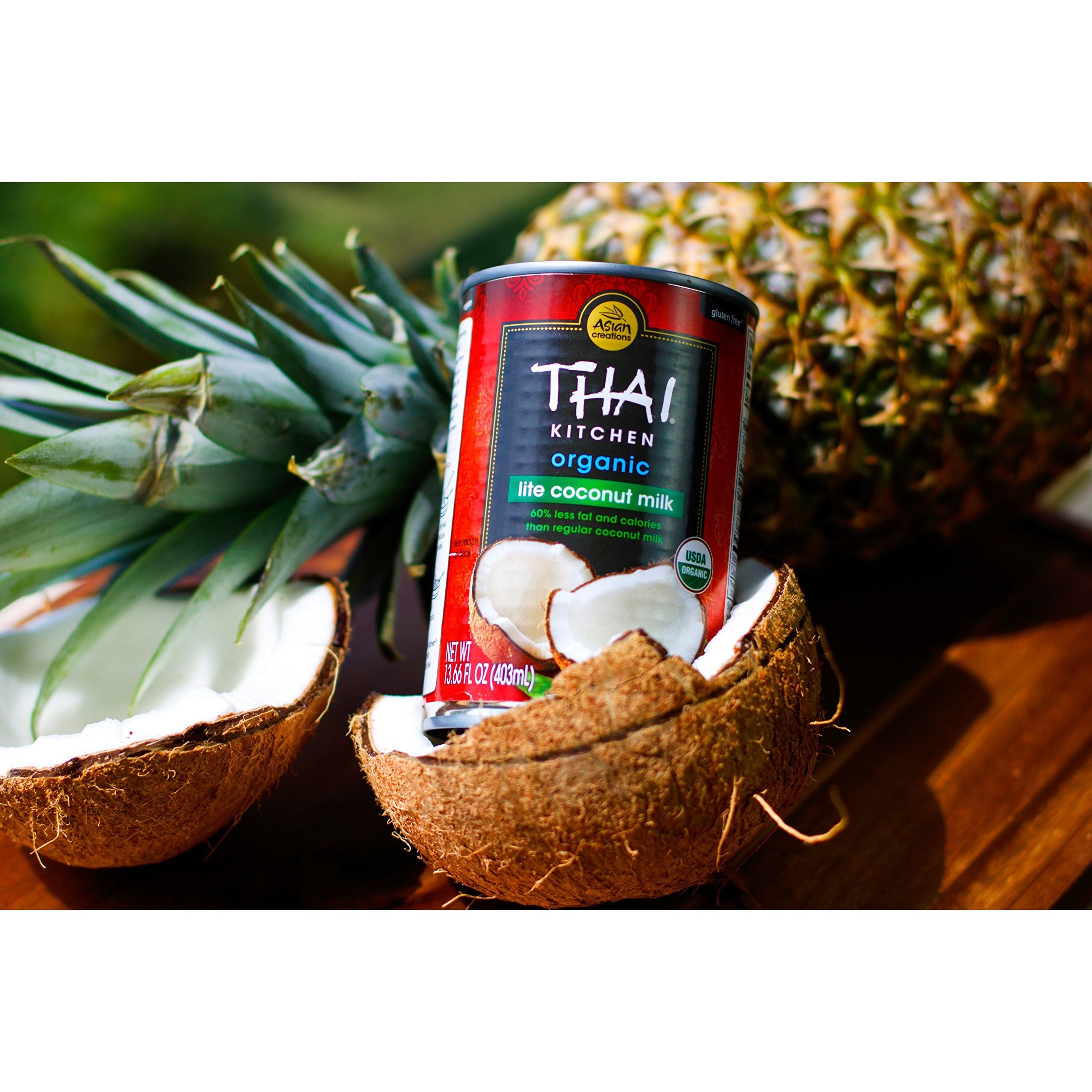 Thai Kitchen Organic Unsweetened Lite Coconut Milk, 13.66 Fl Oz (Pack Of 12)