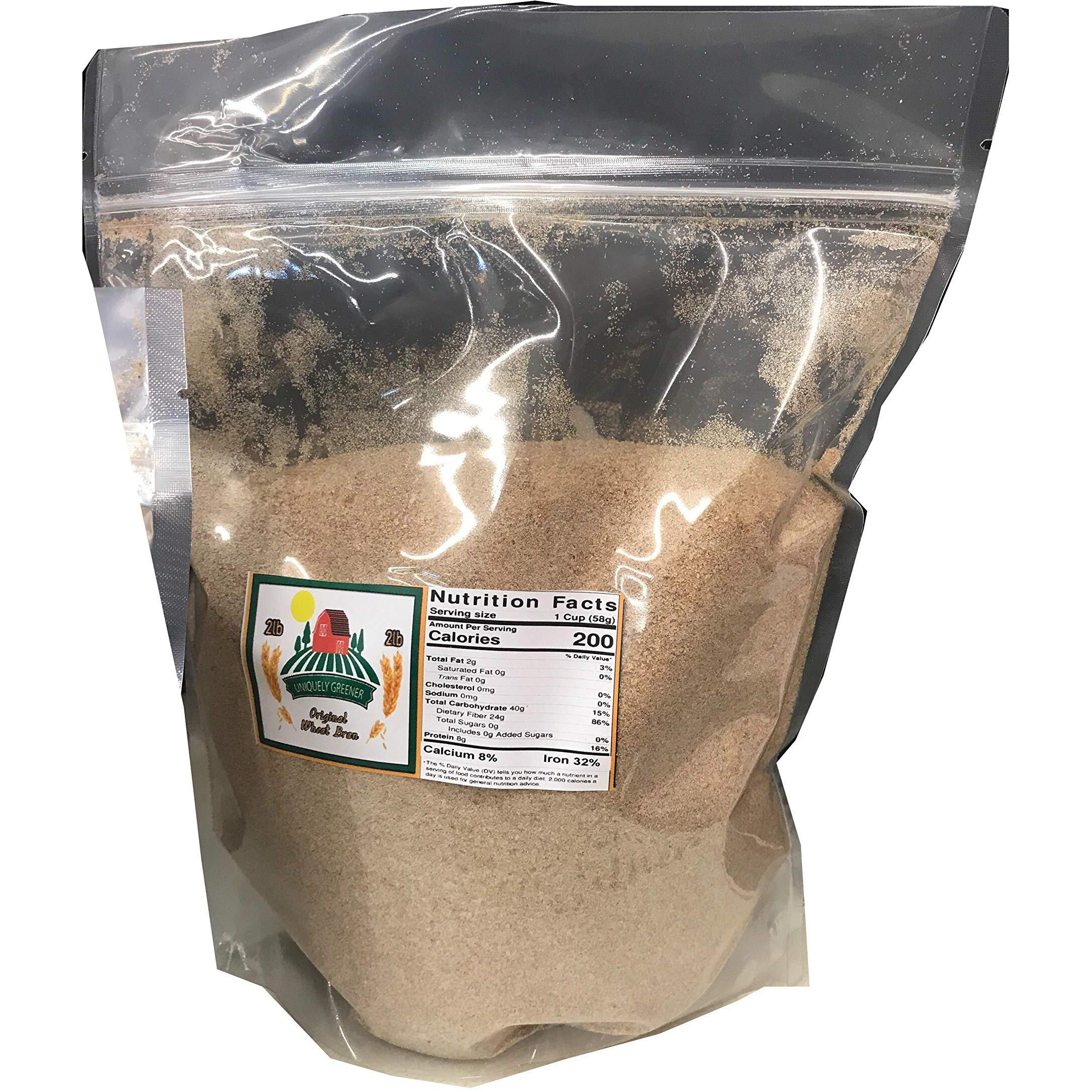 Uniquely Greener Wheat Bran (2 Pounds) - Non-Gmo, All-Natural, Unprocessed Bran From Freshly Stone-Milled Wheat