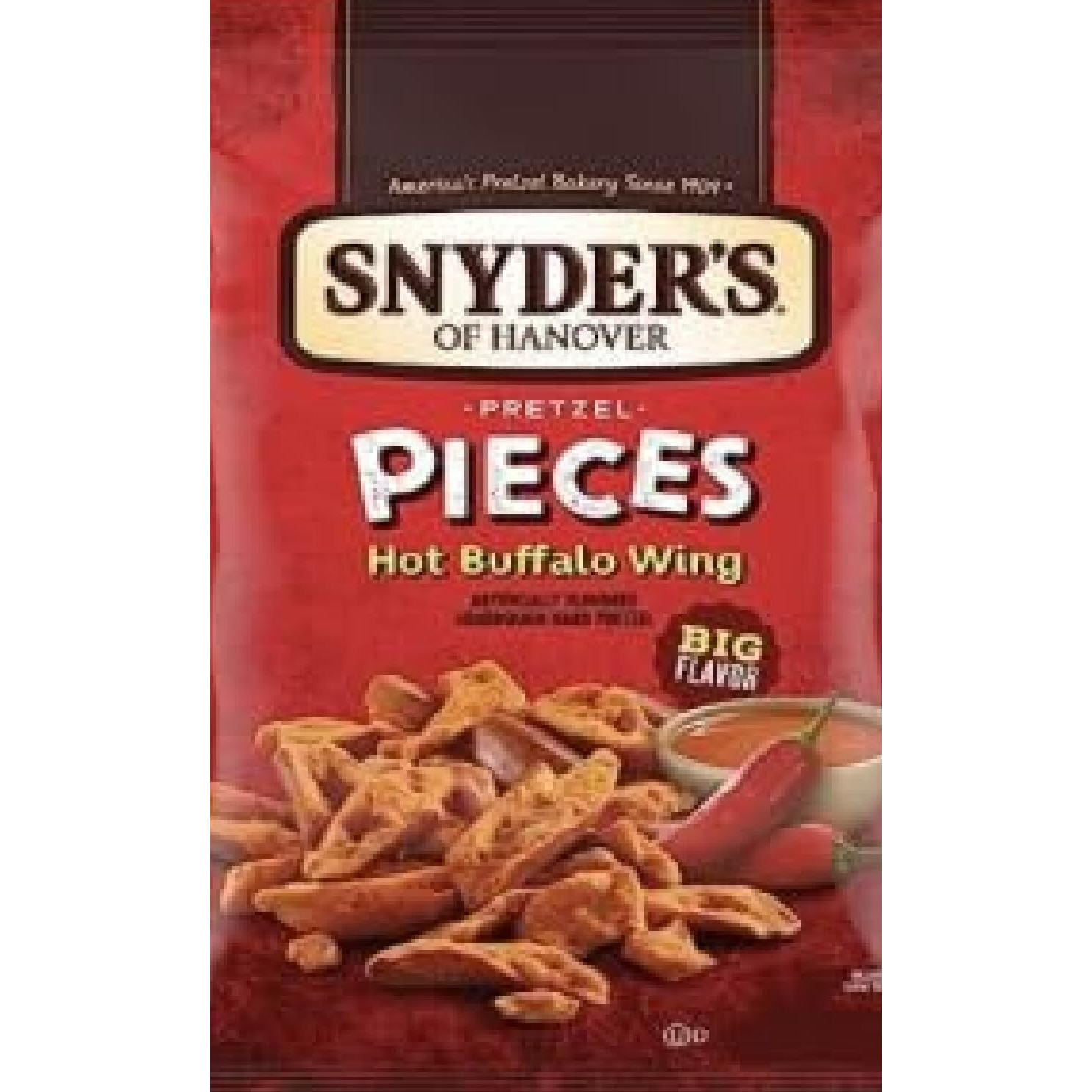 Snyder's Hot Buffalo Wing Pretzels - 2.25 Ounce Bags, 10 Bag Set, Spicy Snack