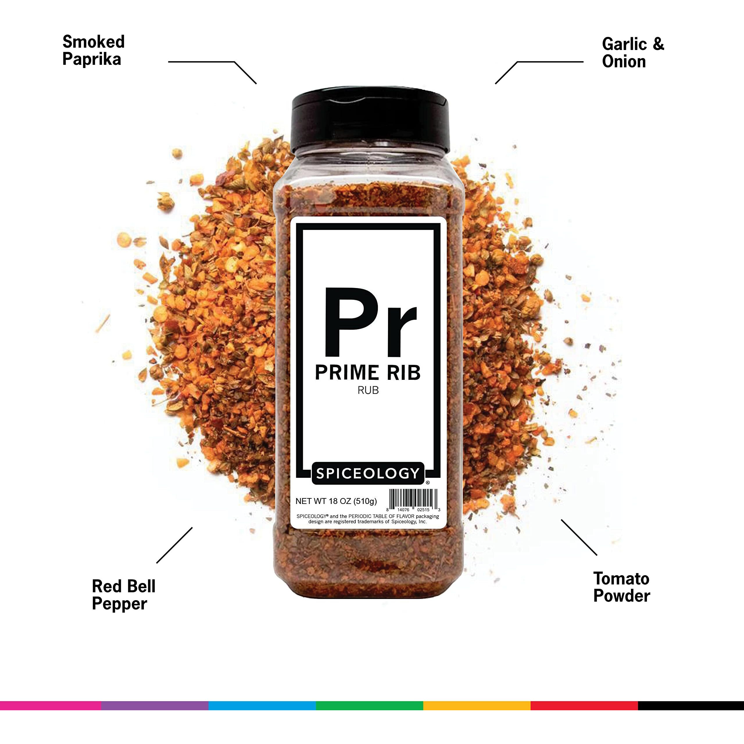 Spiceololgy - Prime Rib Rub - All-Purpose Barbeque Rubs, Spice Blends And Seasonings Use On Beef, Steak, Chicken, Vegetables, Pork And Potatoes - 18 Oz