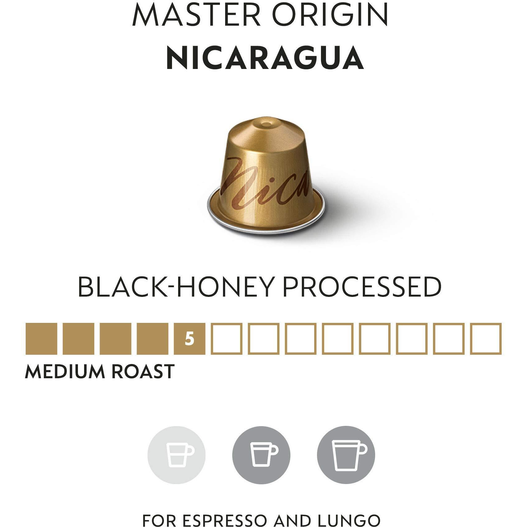 Nespresso Capsules Original Line, Nicaragua Master Origin, Medium Roast Coffee, 50 Count Coffee Pods