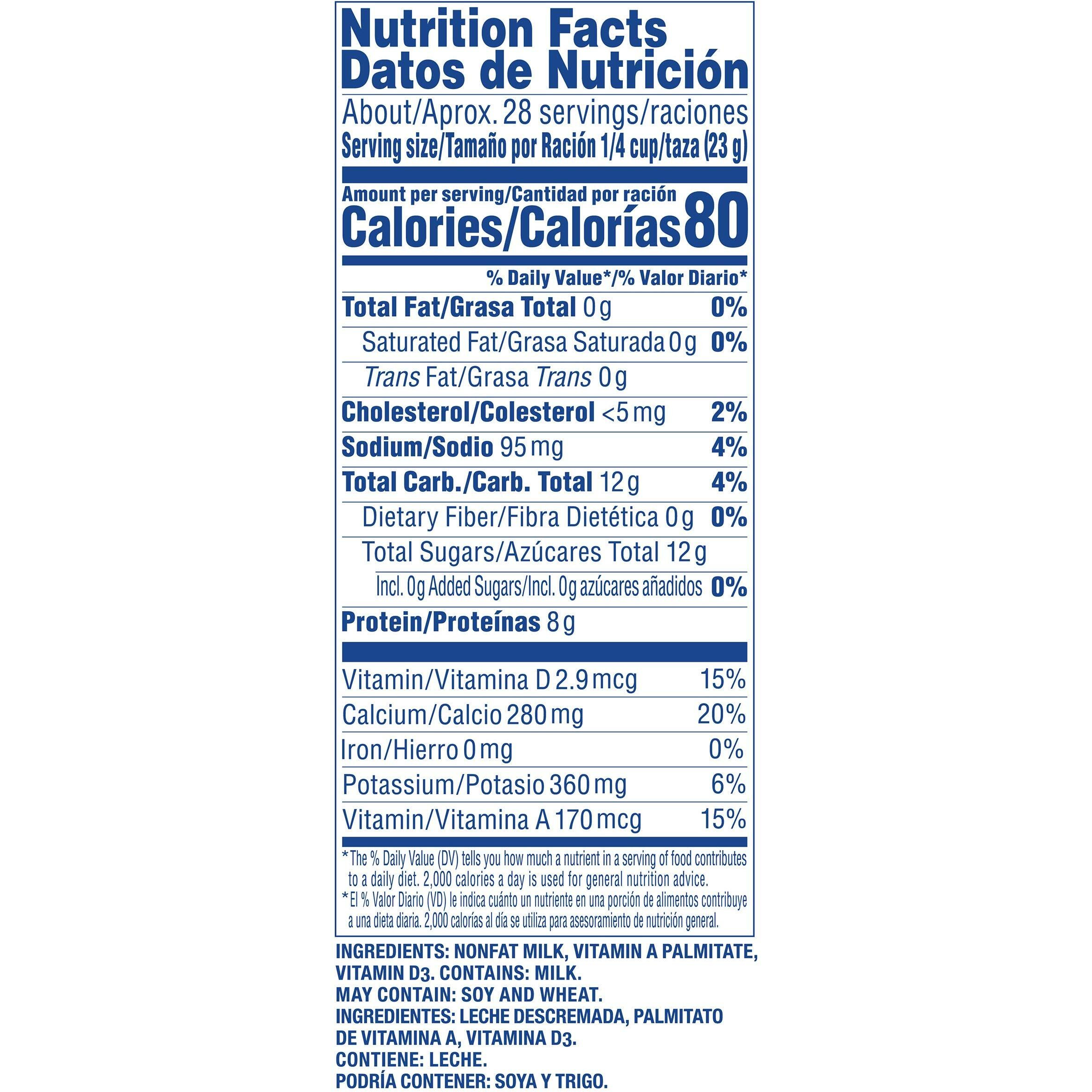 Carnation Instant Non Fat Dry Milk, 22.75 Ounce Can Powdered Milk (Shelf Stable Milk)