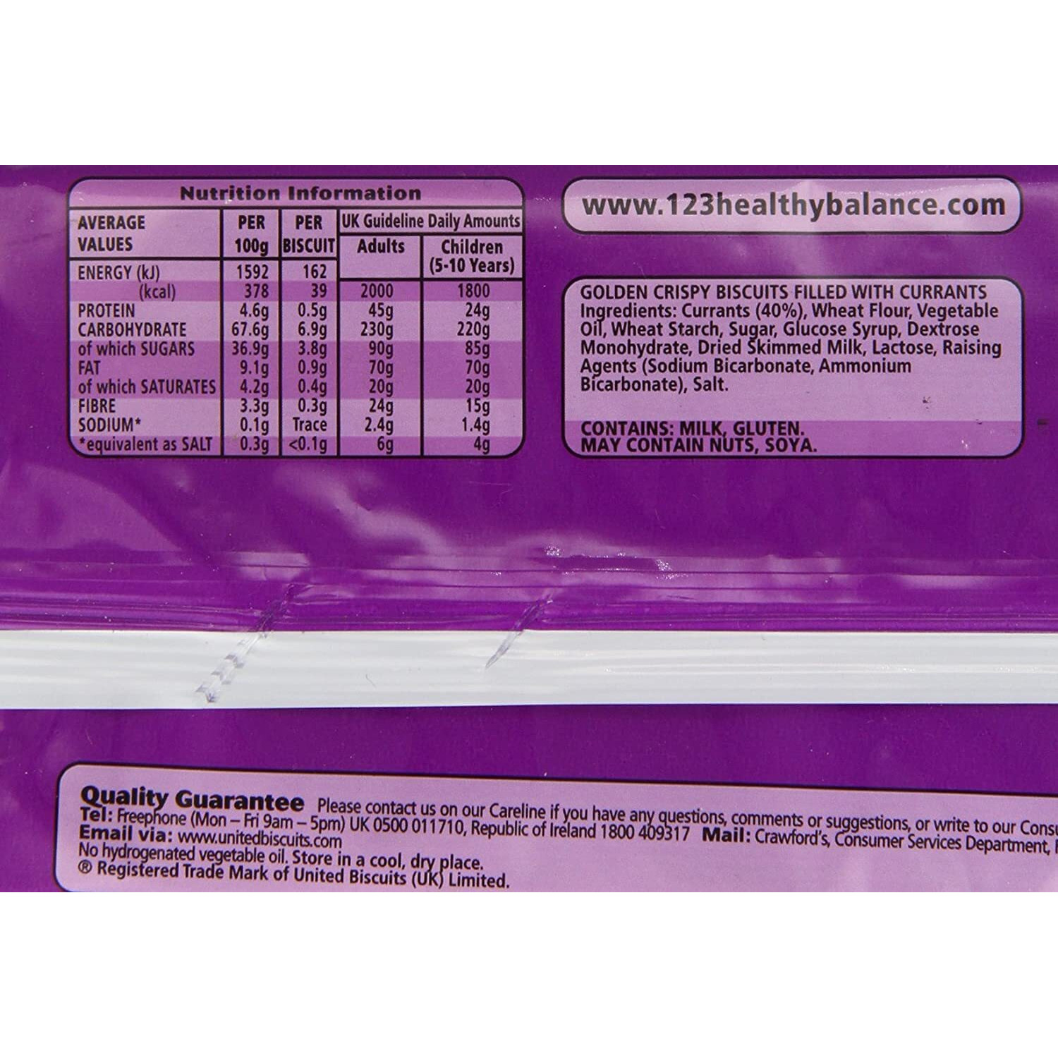 Crawford's Garibaldi Biscuits 100G (Pack Of 6)