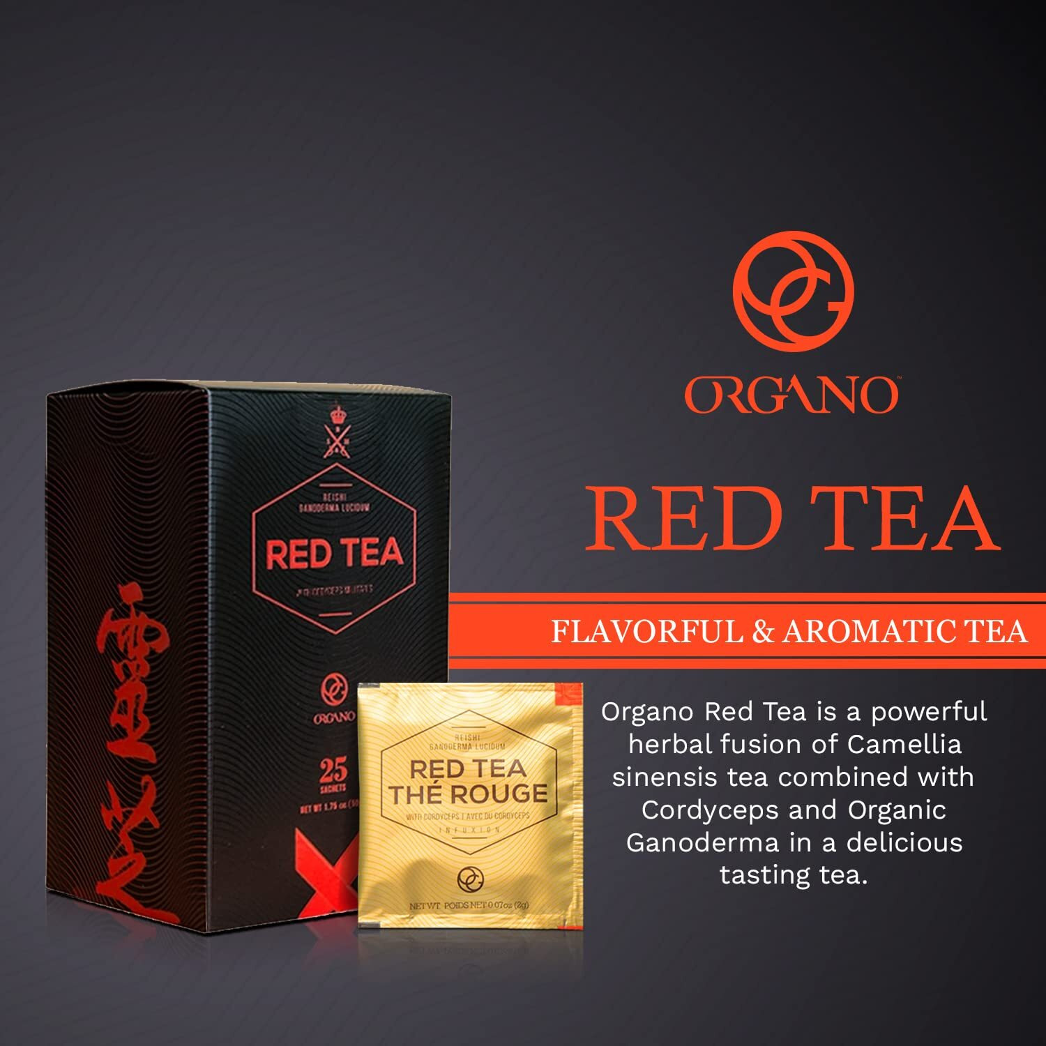 Organo Red Tea With Cordyceps And Ganoderma Lucidum (25 Sachets)