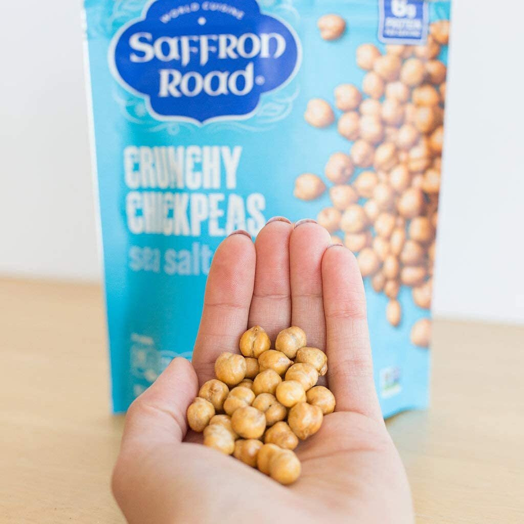 Saffron Road Organic Crunchy Chickpea Snacks-Gluten Free, Non-Gmo, Halal, Kosher, Vegan (Sea Salt, 6 Oz (4 Pack))