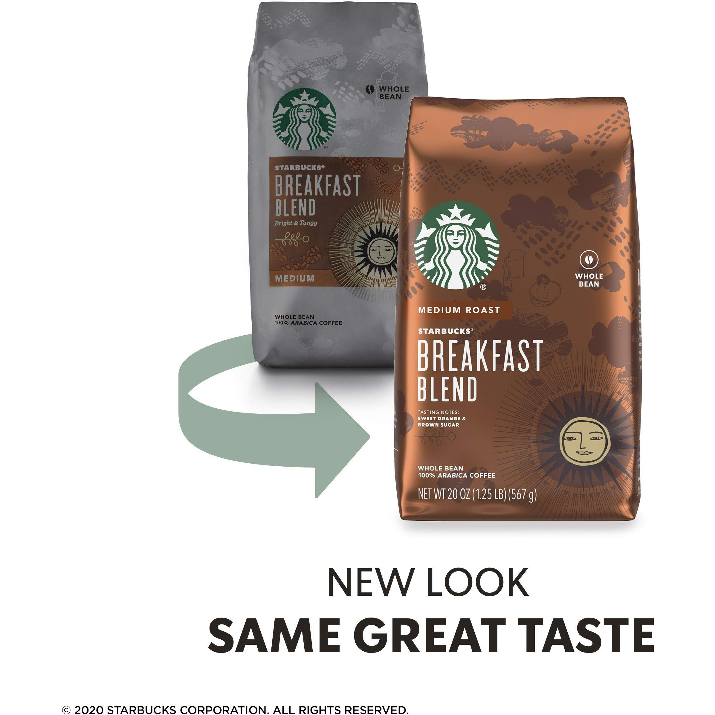 Starbucks Medium Roast Whole Bean Coffee - Breakfast Blend - 1 Bag (20 Oz.)
