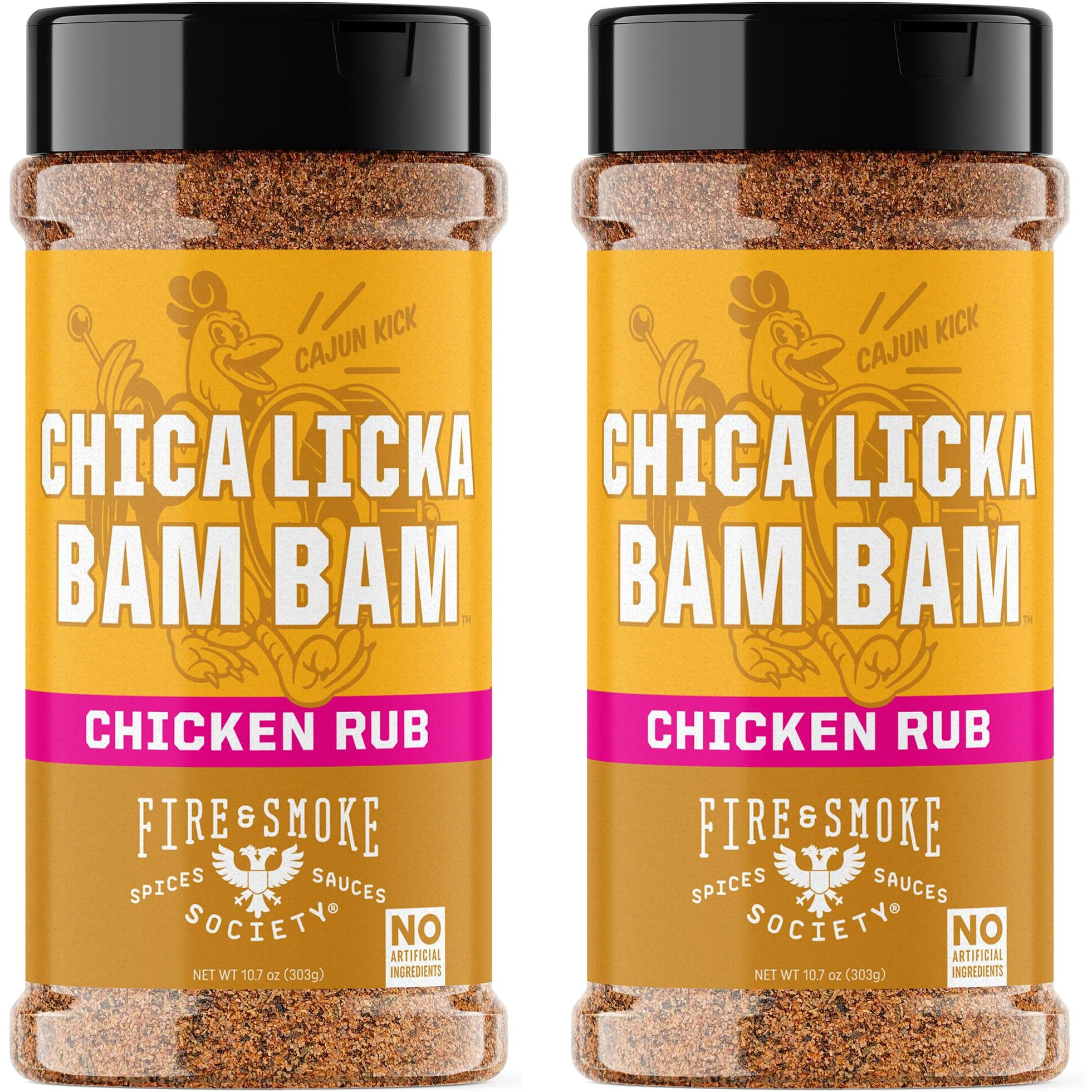Fire & Smoke Society Chica Licka Bam Bam Chicken Seasoning | Bbq Seasonings And Rubs For Smoking And Grilling | Chicken Wings, Grilled Chicken, Poultry Seasoning | Black Pepper, Paprika, Garlic | Xl (2-Pack)