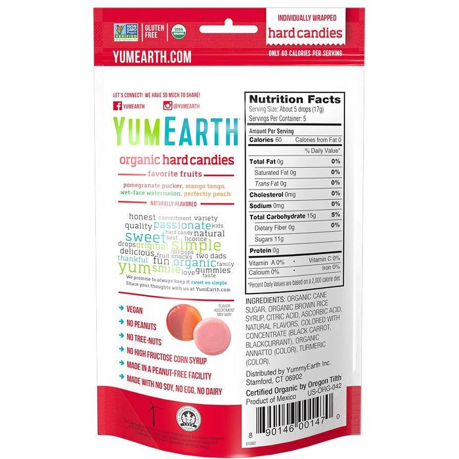 Yumearth Organic Favorite Fruit Hard Candy, Assorted Flavors, 3.3 Ounce (Pack Of 6)