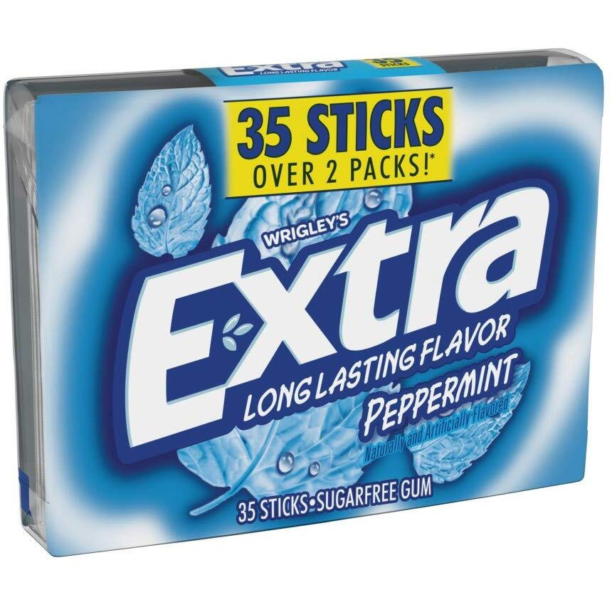 Wrigleys Extra Peppermint Chewing Gum Sugar Free Stick Rp 35 Ct