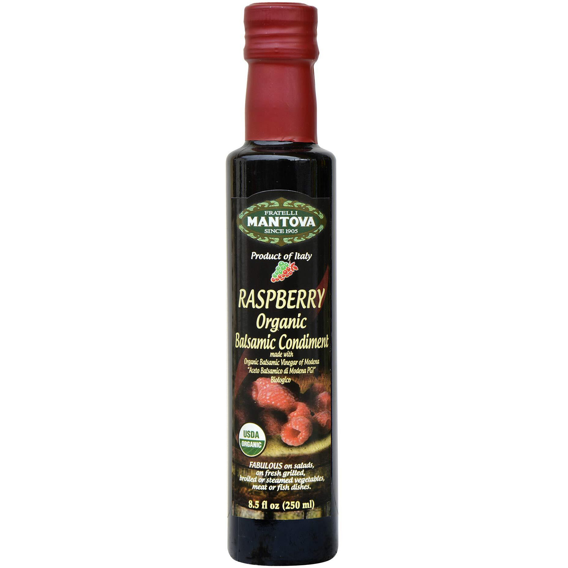 Mantova Fratelli Raspberry Organic Balsamic Vinegar, 8.5 Fl Oz
