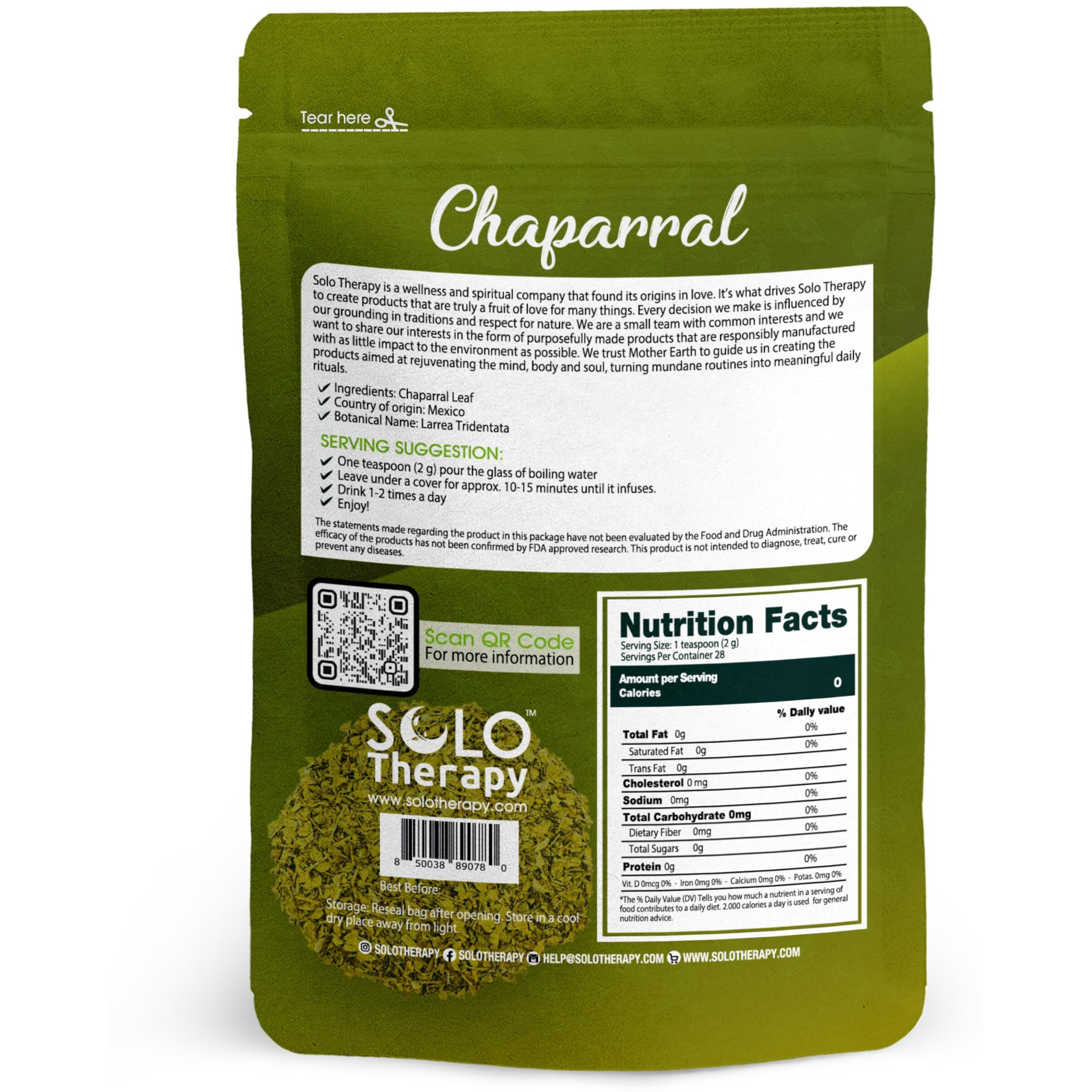 Chaparral Herb Cut And Sifted - 56 Grams - Gobernadora Hierba - Chaparral Tea - Creosote Bush - Larrea Tridentata Resealable Bag - 56 Grams - Premium Quality (Chaparral Herb)
