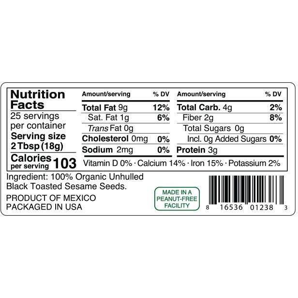 Kevala Organic Black Sesame Seeds 1 Lb (Toasted)