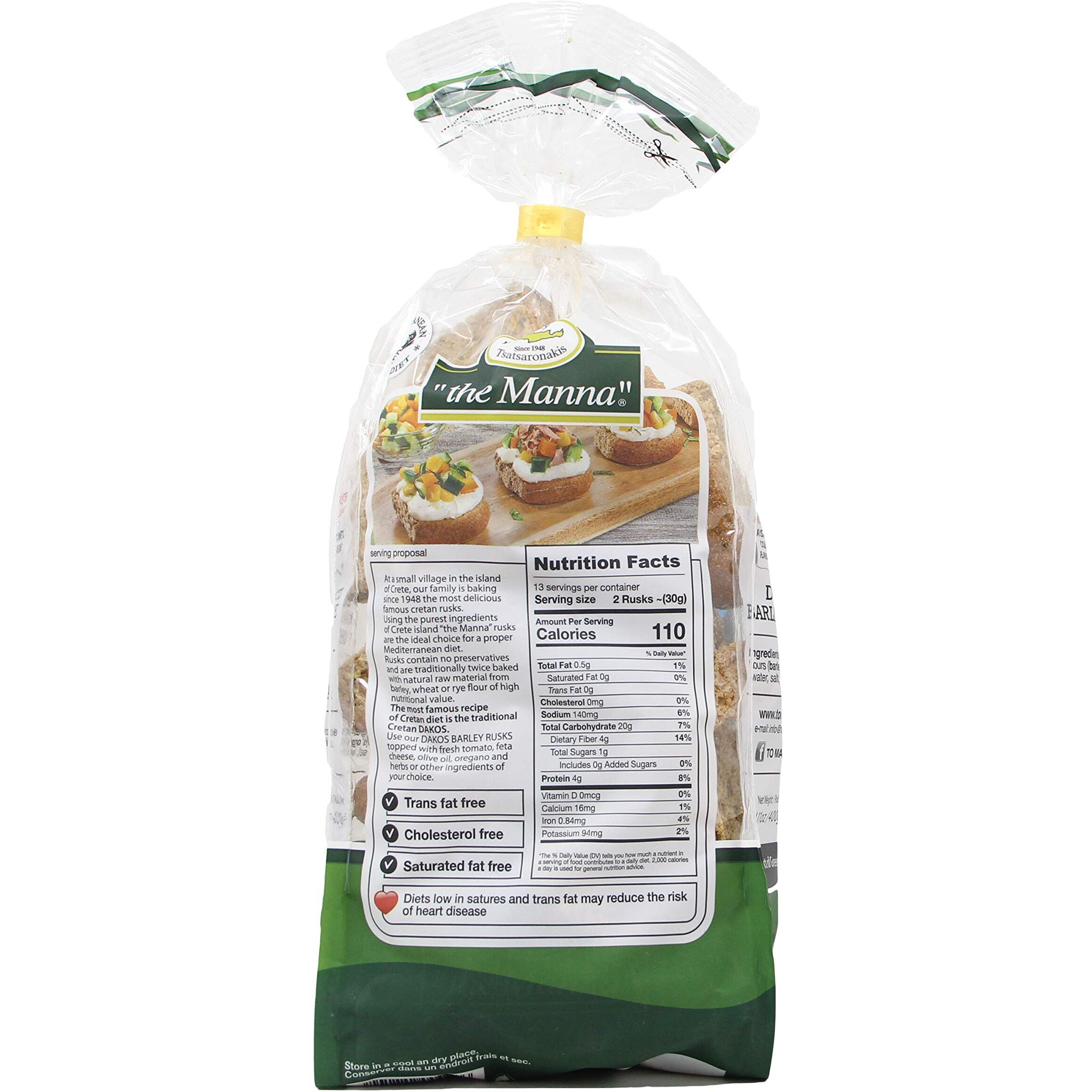 Greek Whole Grain Barley Rusks - Tsatsaronakis "&quotThe Manna"" (400 Gram)