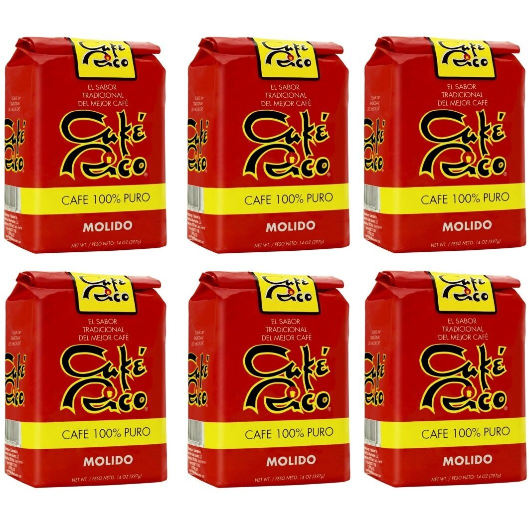 Cafe Rico Ground Regular Puerto Rican Coffee In Bag, 14 Ounce (Pack Of 6)