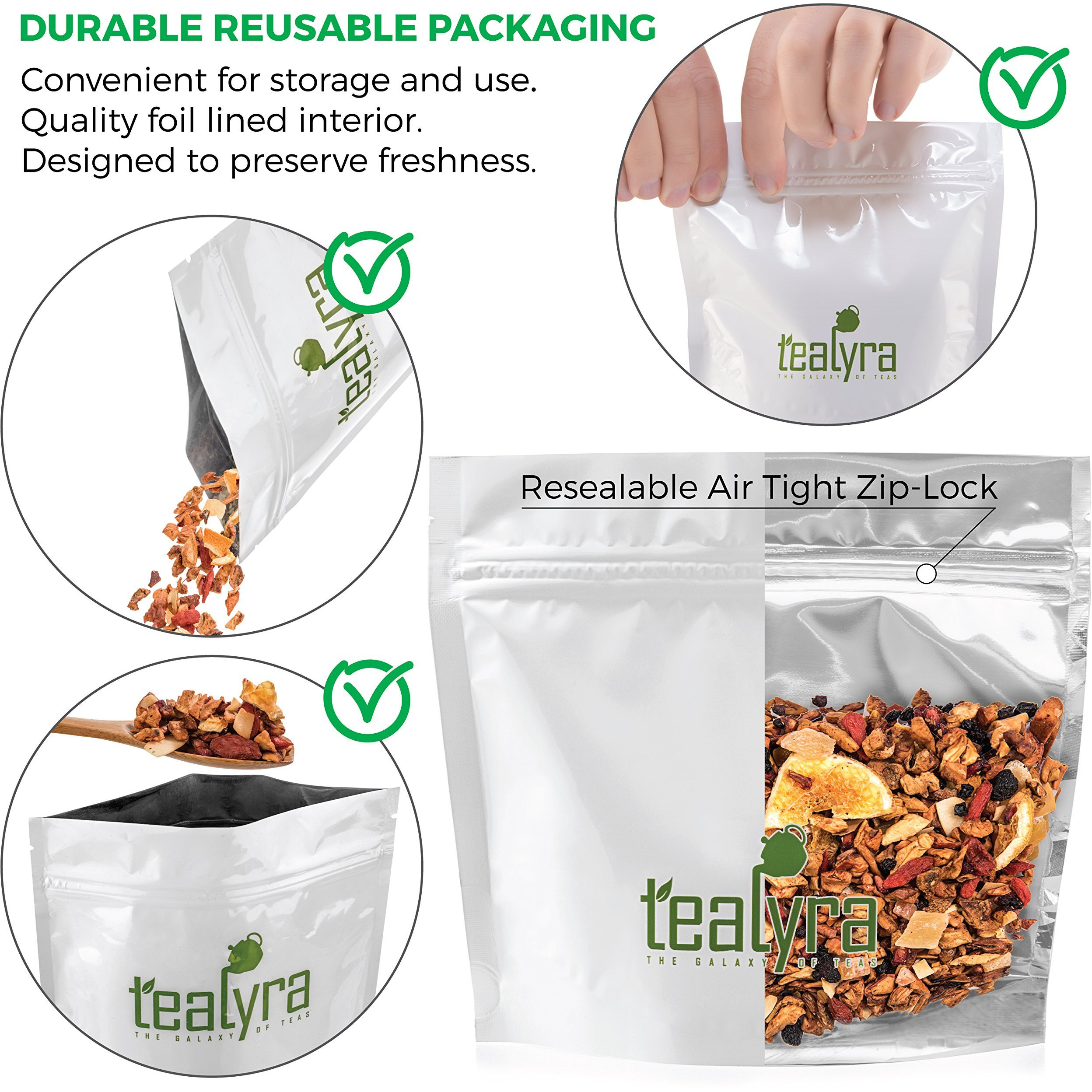 Tealyra - Superfruit Mango - Goji Berries - Pineapple - Pomegranate - Fruity Herbal Loose Leaf Tea - Hot Or Iced - Vitamin And Antioxidant Rich - No Caffeine - 224G (8-Ounce)