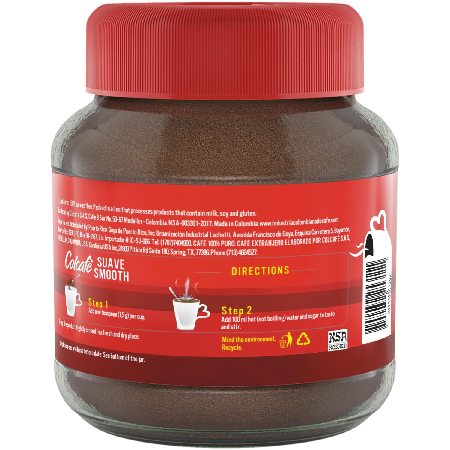 Colcaf   Classic Instant Coffee Jar | Unique Taste & Aroma | Ready In Seconds | 100% Colombian Coffee | 6 Ounce (Pack Of 1)