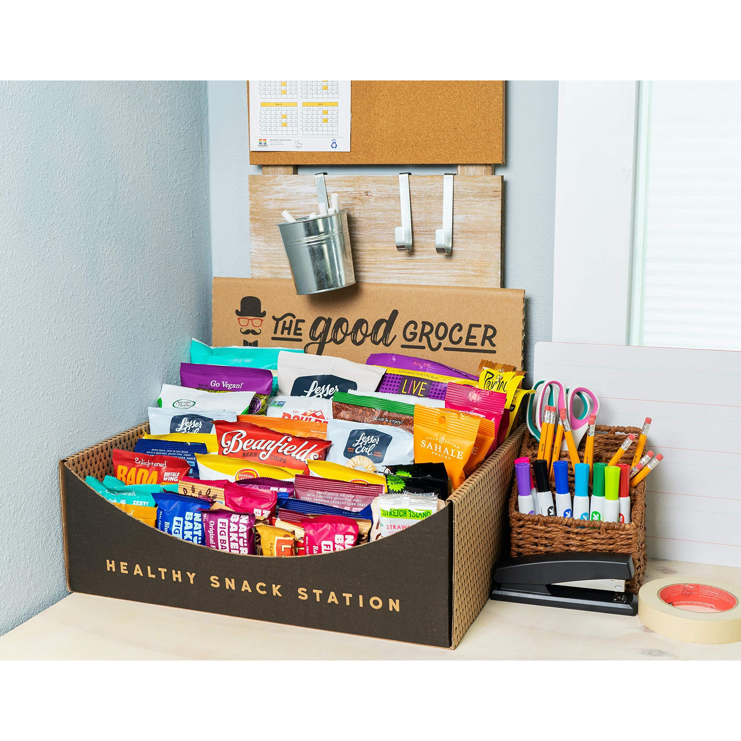 All Natural Healthy Snack Station (50 Count) By The Good Grocer - Office Snacks, Variety Pack, School Lunches (Includes Display Box)