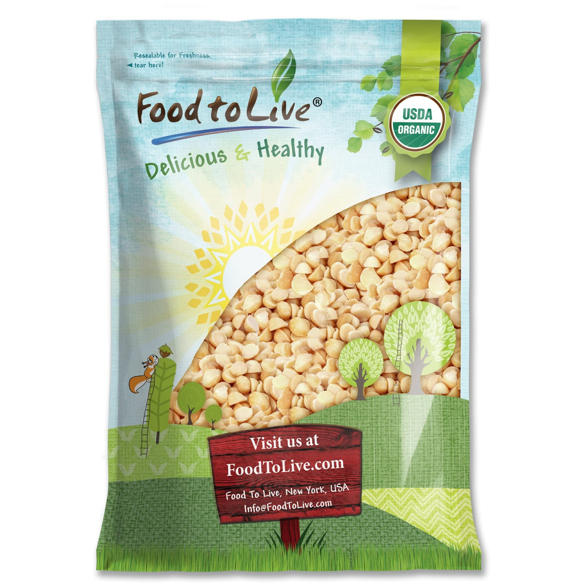 Food To Live Organic Macadamia Nut Halves And Pieces, 8 Pounds - Non-Gmo, Raw, Shelled, Unsalted, Kosher, Vegan, Bulk. Keto Snack. Source Of Healthy Fats. Topping For Salad, Yogurt, Cereal, Dessert.